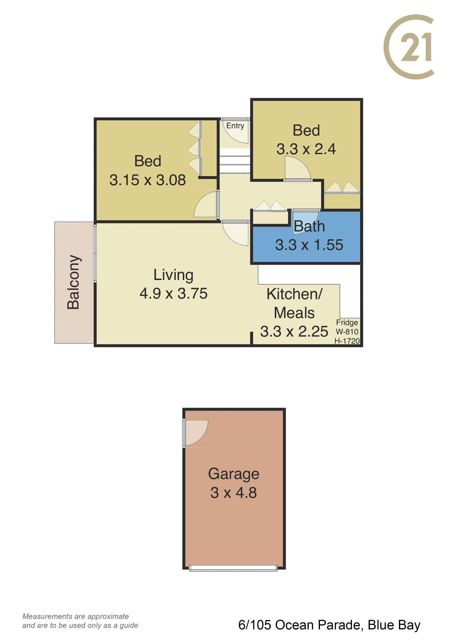 Floorplan of Homely unit listing, 6/105 Ocean Parade, Blue Bay NSW 2261