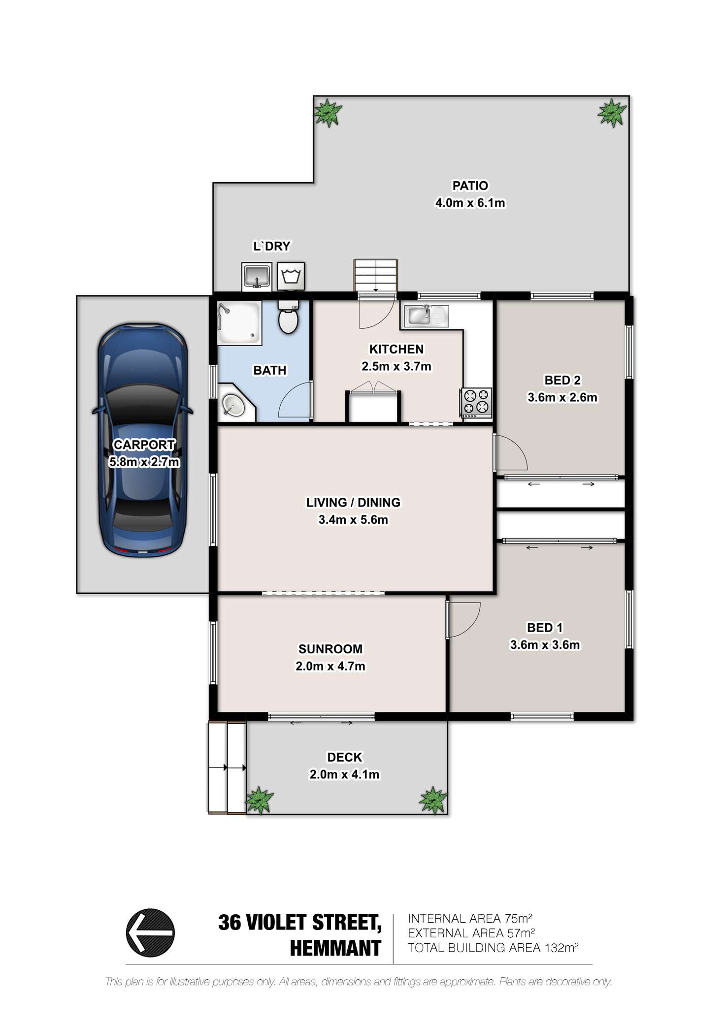 Floorplan of Homely house listing, 36 Violet Street, Hemmant QLD 4174