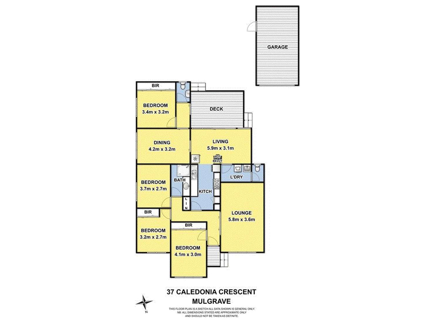 Floorplan of Homely house listing, 37 Caledonia Crescent, Mulgrave VIC 3170