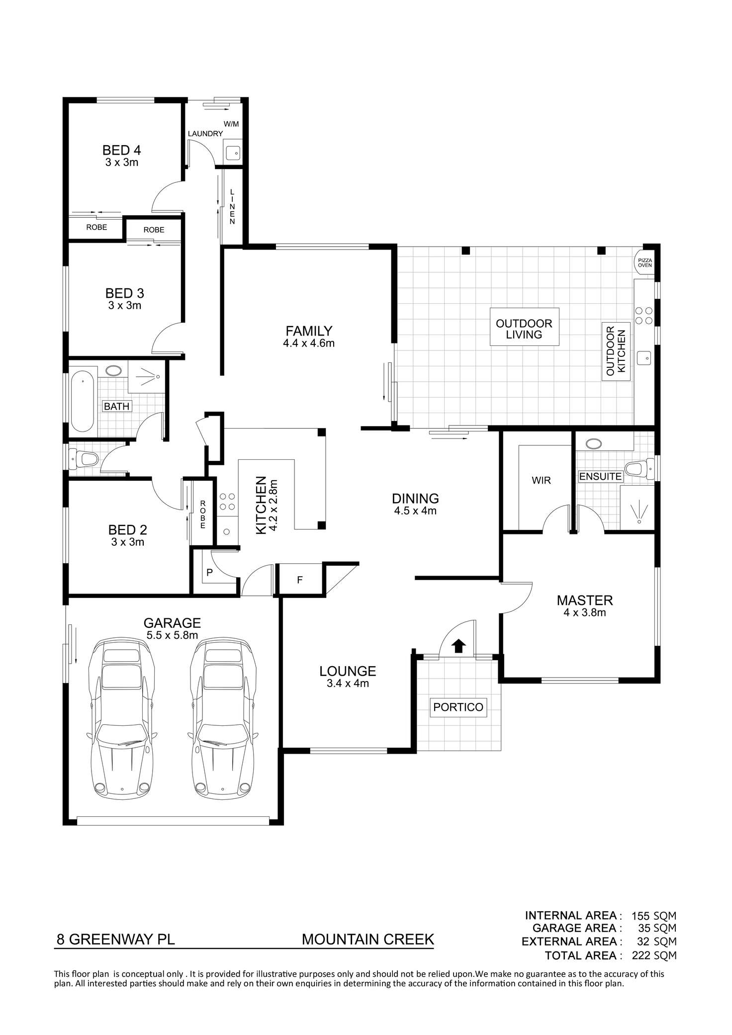 Floorplan of Homely house listing, 8 Greenway Place, Mountain Creek QLD 4557