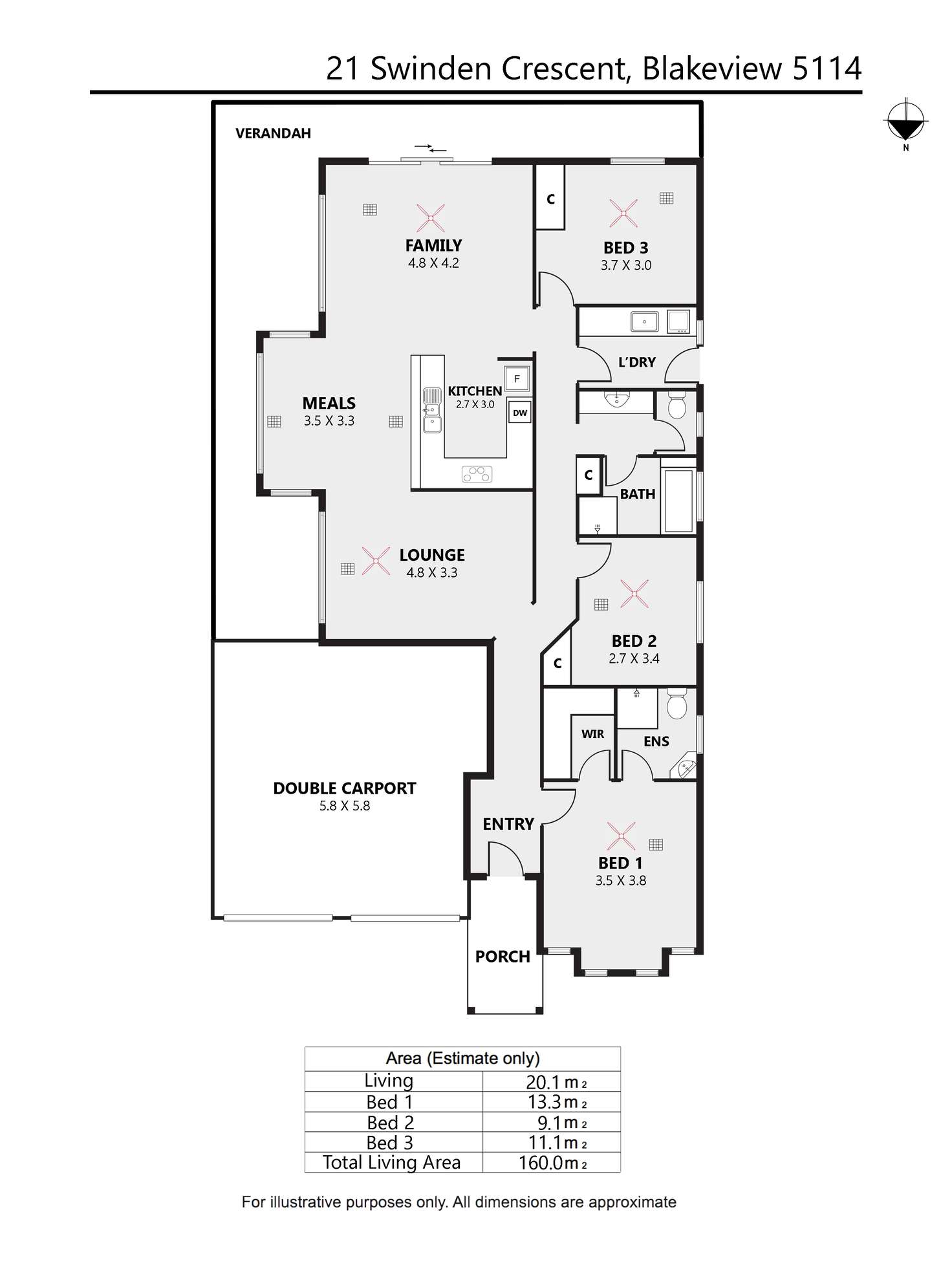 Floorplan of Homely house listing, 21 Swinden Crescent, Blakeview SA 5114