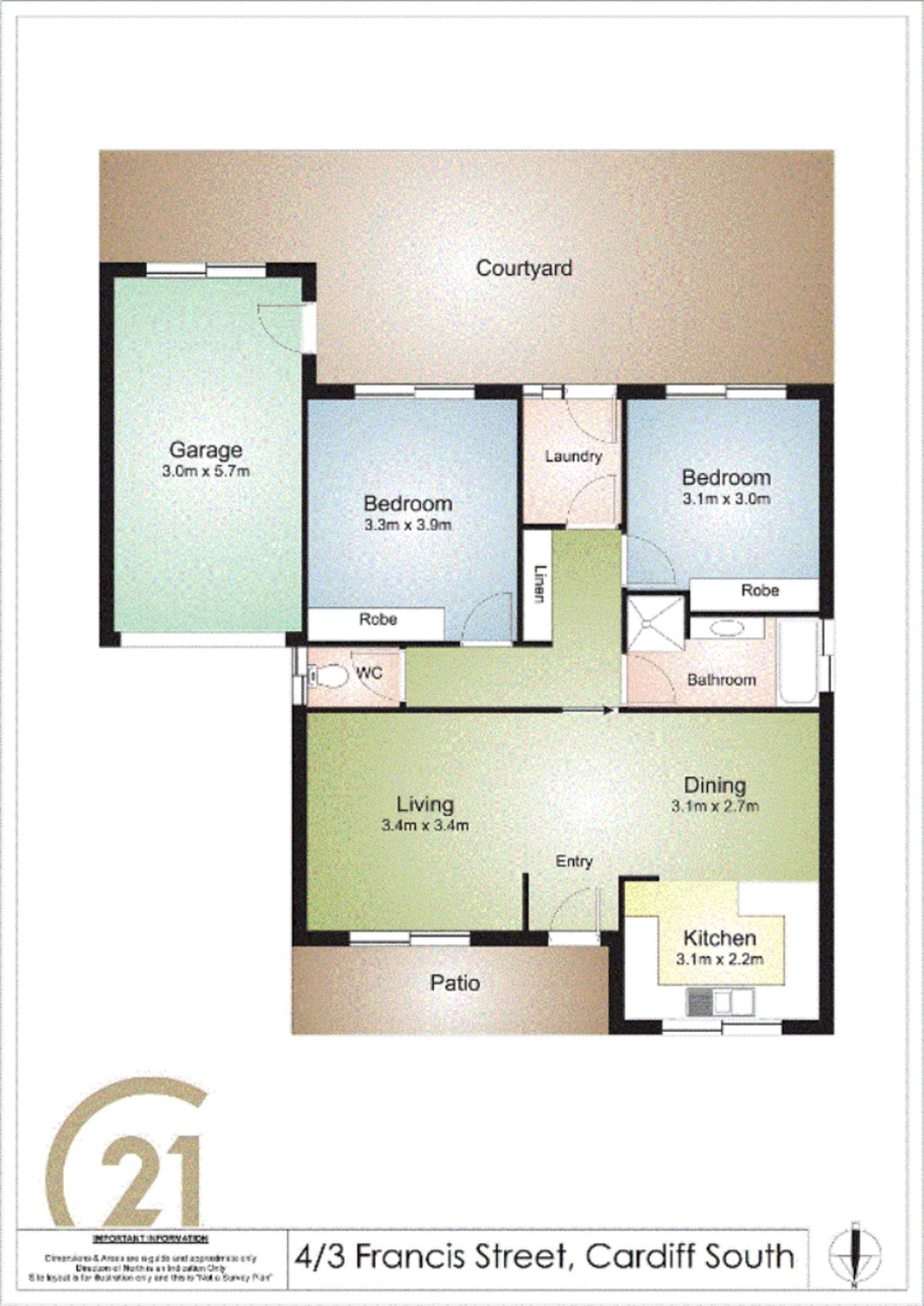 Floorplan of Homely villa listing, 4/3 Francis Street, Cardiff South NSW 2285