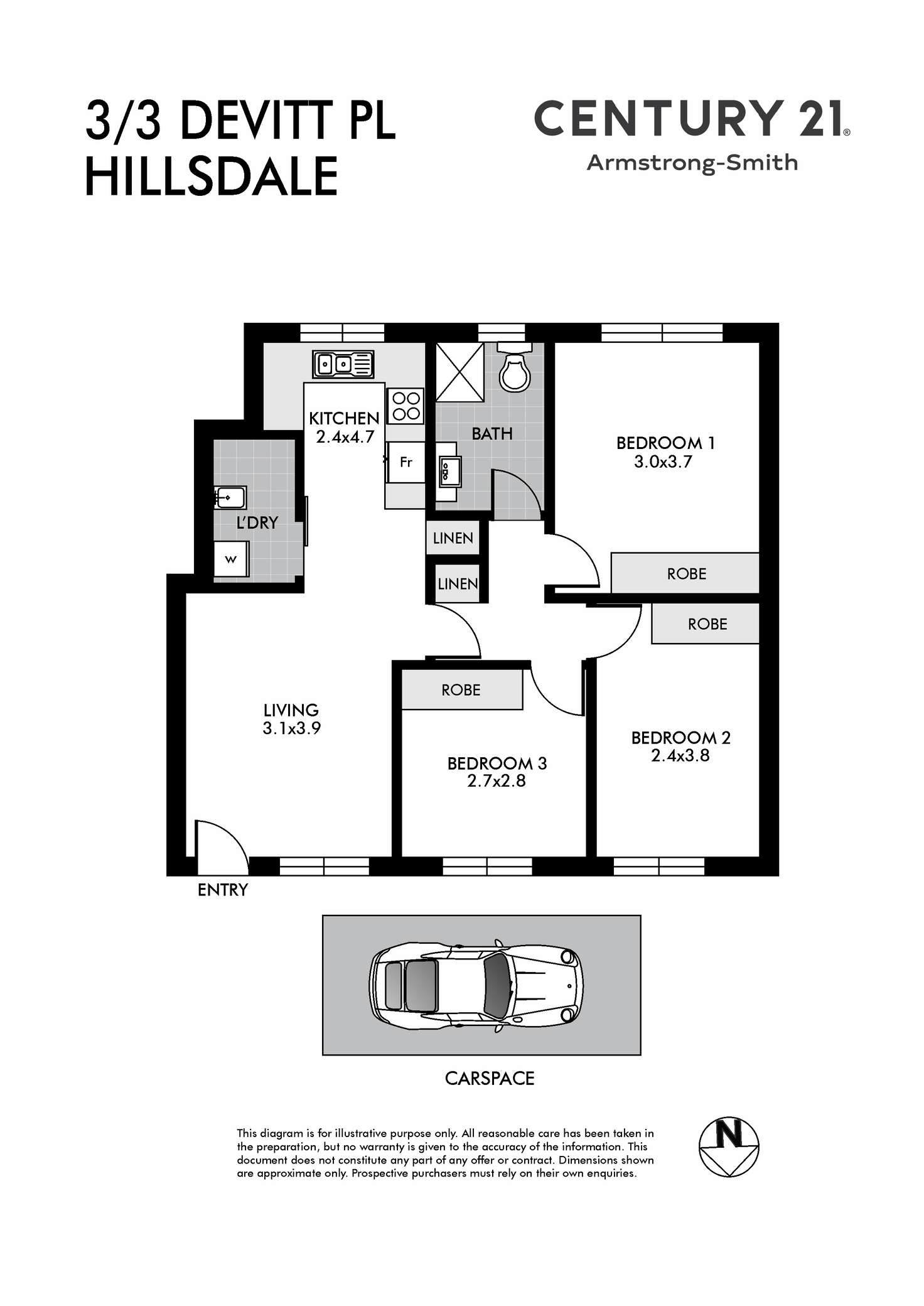 Floorplan of Homely apartment listing, 3/3 Devitt Place, Hillsdale NSW 2036