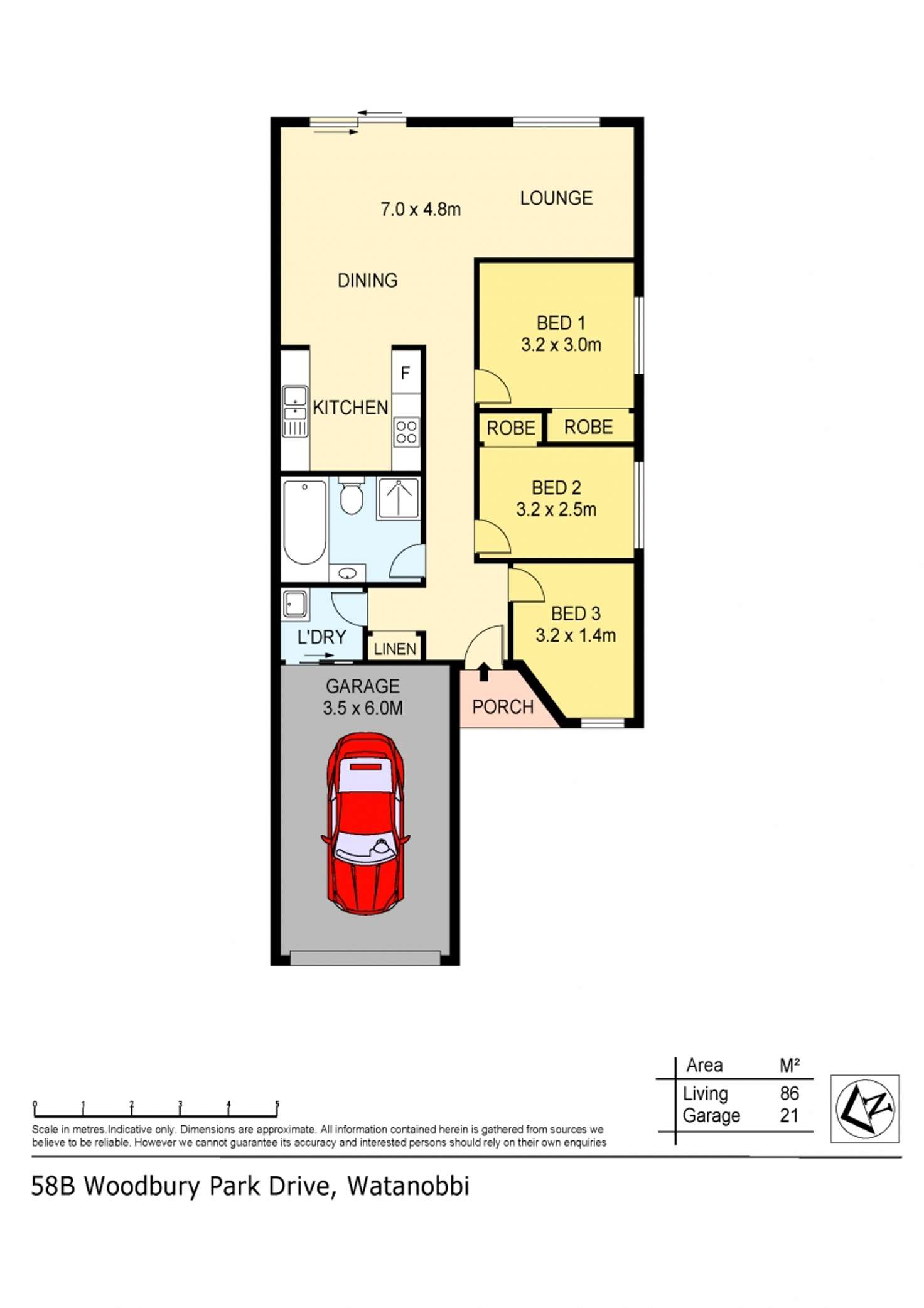Floorplan of Homely semiDetached listing, 2/58 Woodbury Park Drive, Mardi NSW 2259
