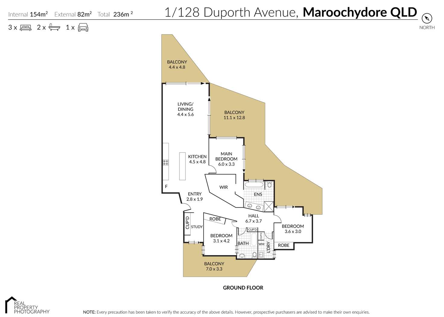 Floorplan of Homely unit listing, 1/128 Duporth Avenue, Maroochydore QLD 4558