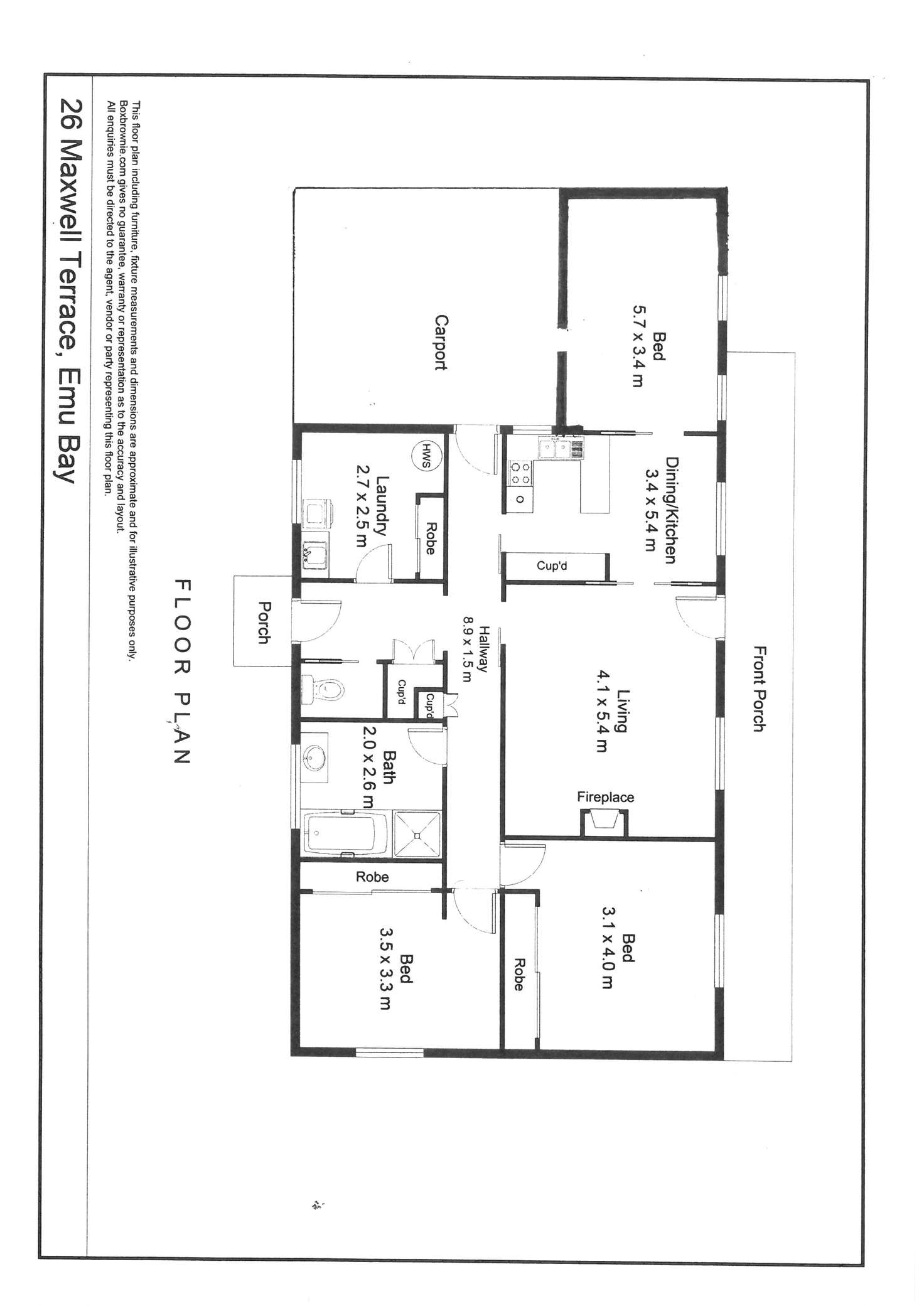 Floorplan of Homely house listing, 26 Maxwell Terrace, Emu Bay SA 5223