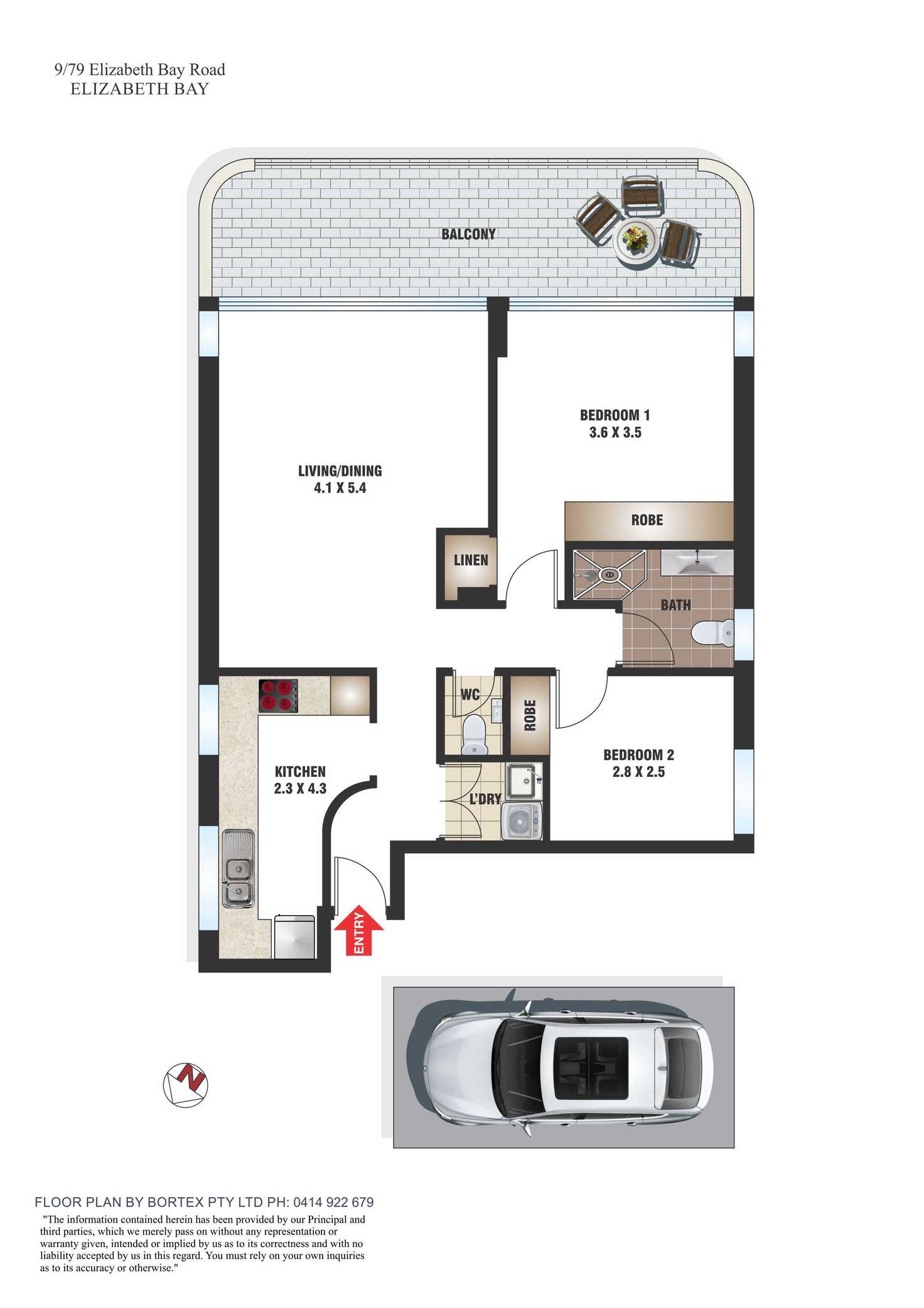 Floorplan of Homely apartment listing, 9/79 Elizabeth Bay Road, Elizabeth Bay NSW 2011