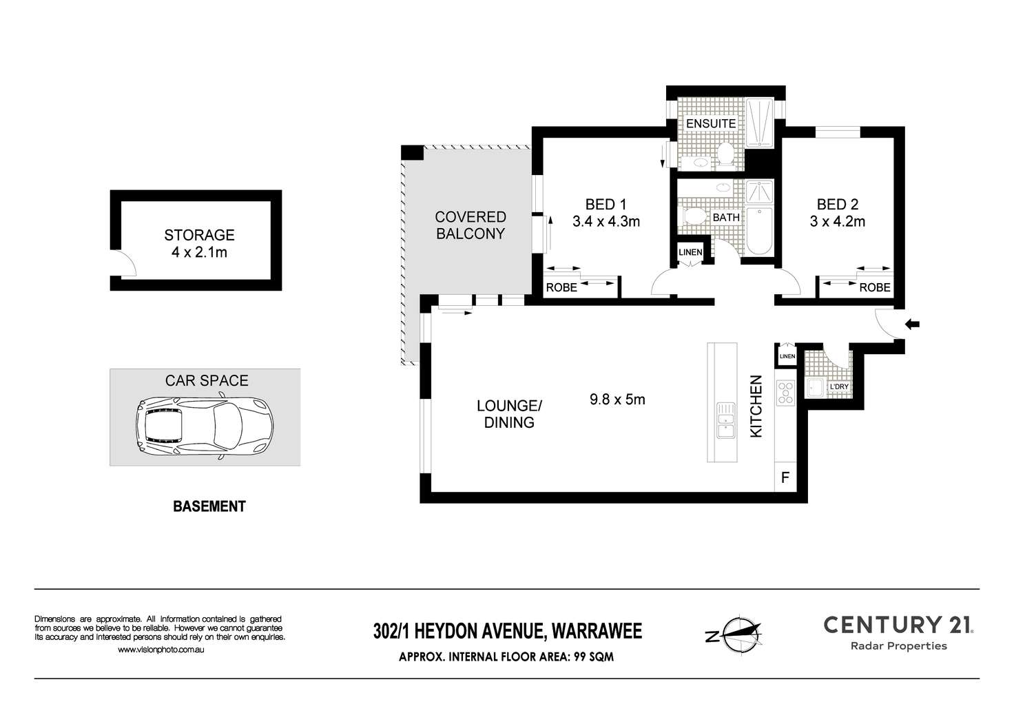 Floorplan of Homely apartment listing, 302/1 Heydon Ave, Warrawee NSW 2074