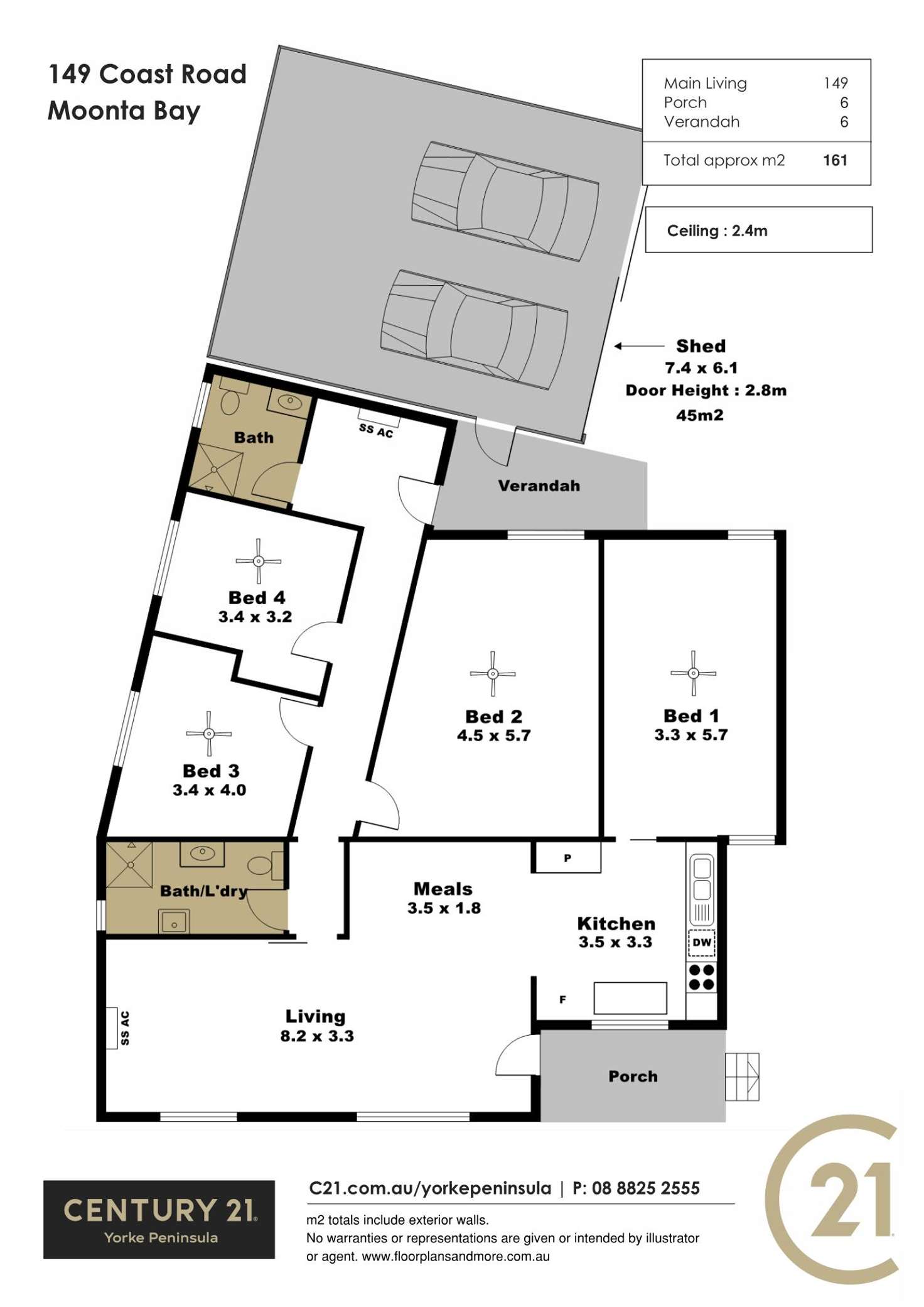 Floorplan of Homely house listing, 149 Coast Road, Moonta Bay SA 5558