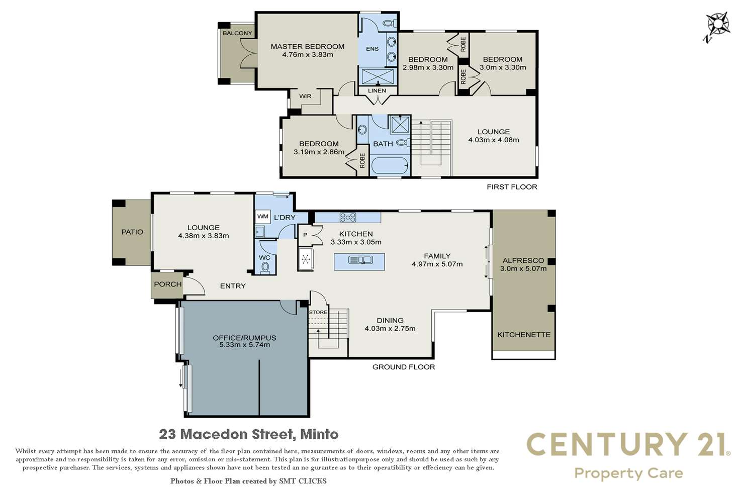 Floorplan of Homely house listing, 23 Macedon St, Minto NSW 2566