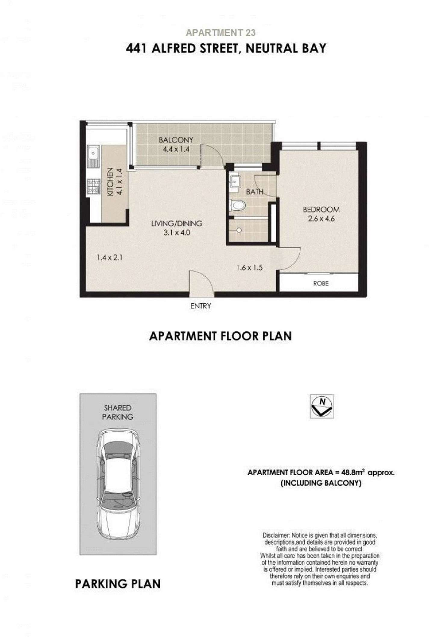 Floorplan of Homely apartment listing, 23/441 Alfred Street, Neutral Bay NSW 2089