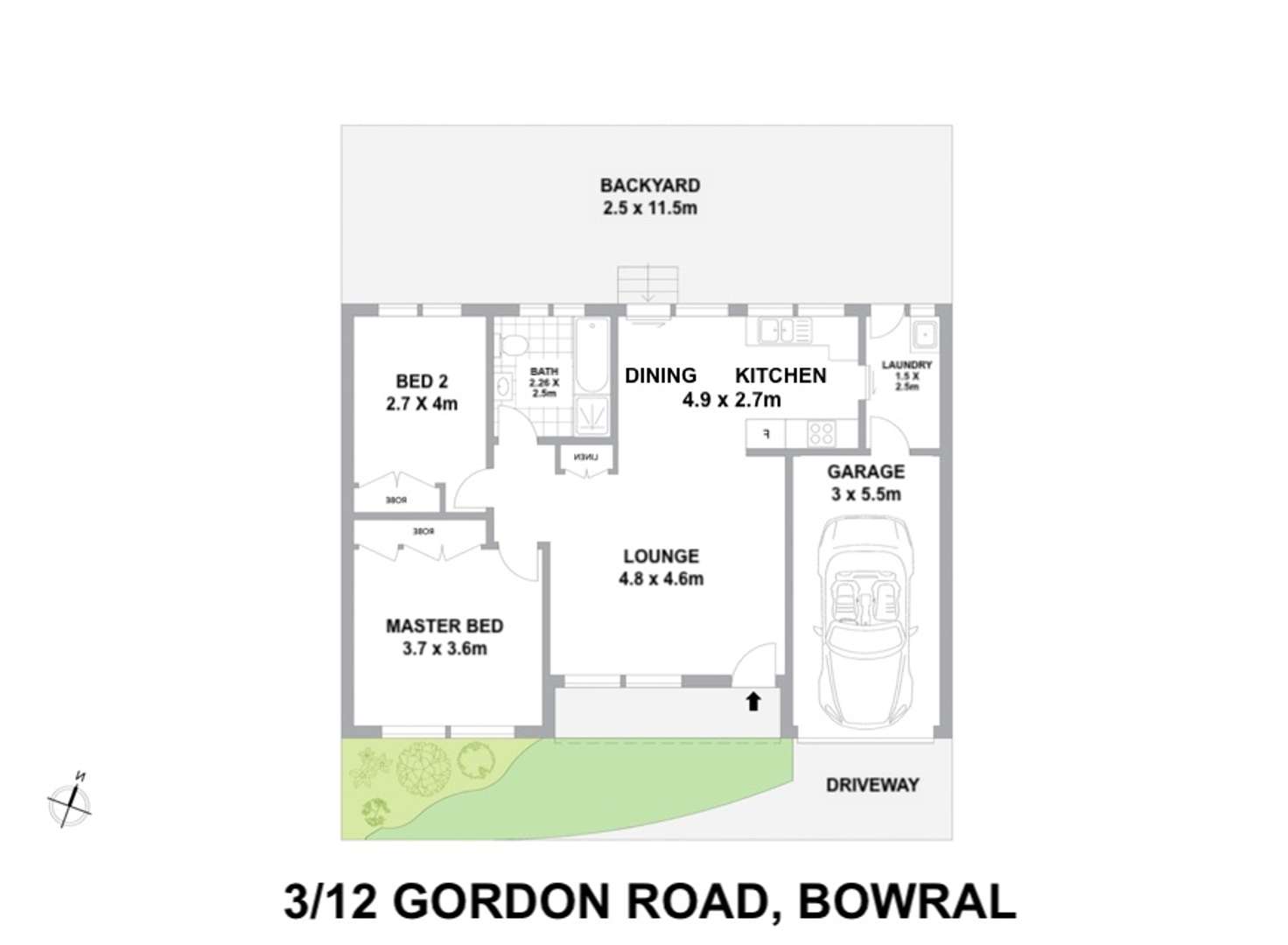 Floorplan of Homely villa listing, 3/12 Gordon Road, Bowral NSW 2576