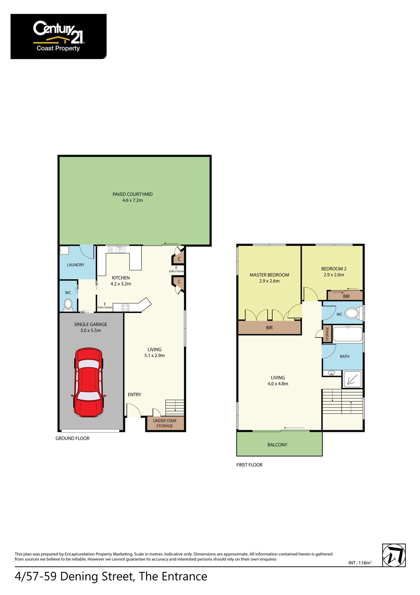 Floorplan of Homely townhouse listing, 4/57-59 Dening Street, The Entrance NSW 2261