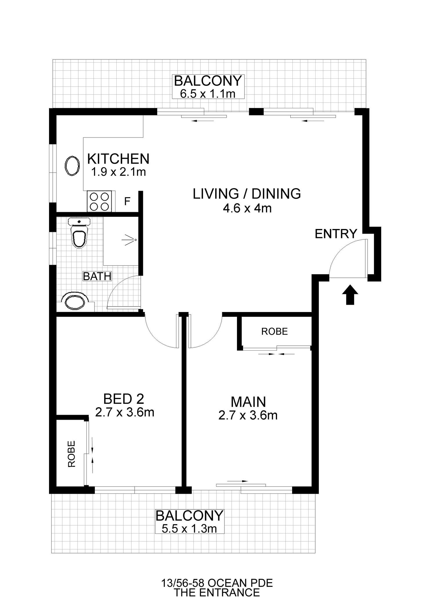 Floorplan of Homely unit listing, 13/56 Ocean Parade, The Entrance NSW 2261