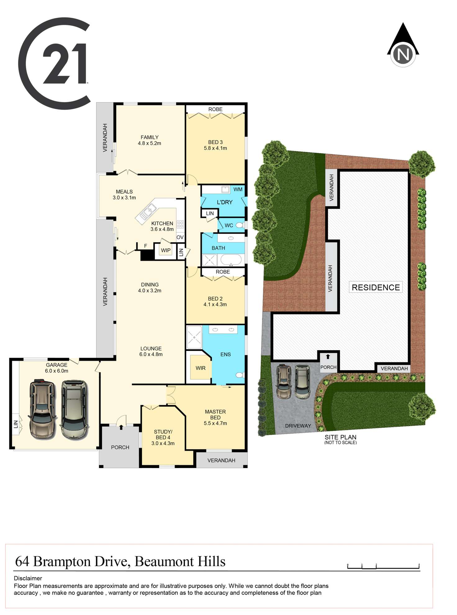 Floorplan of Homely house listing, 64 Brampton Drive, Beaumont Hills NSW 2155