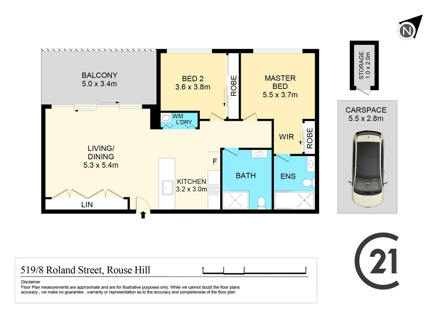 Floorplan of Homely apartment listing, 519/8 Roland Street, Rouse Hill NSW 2155