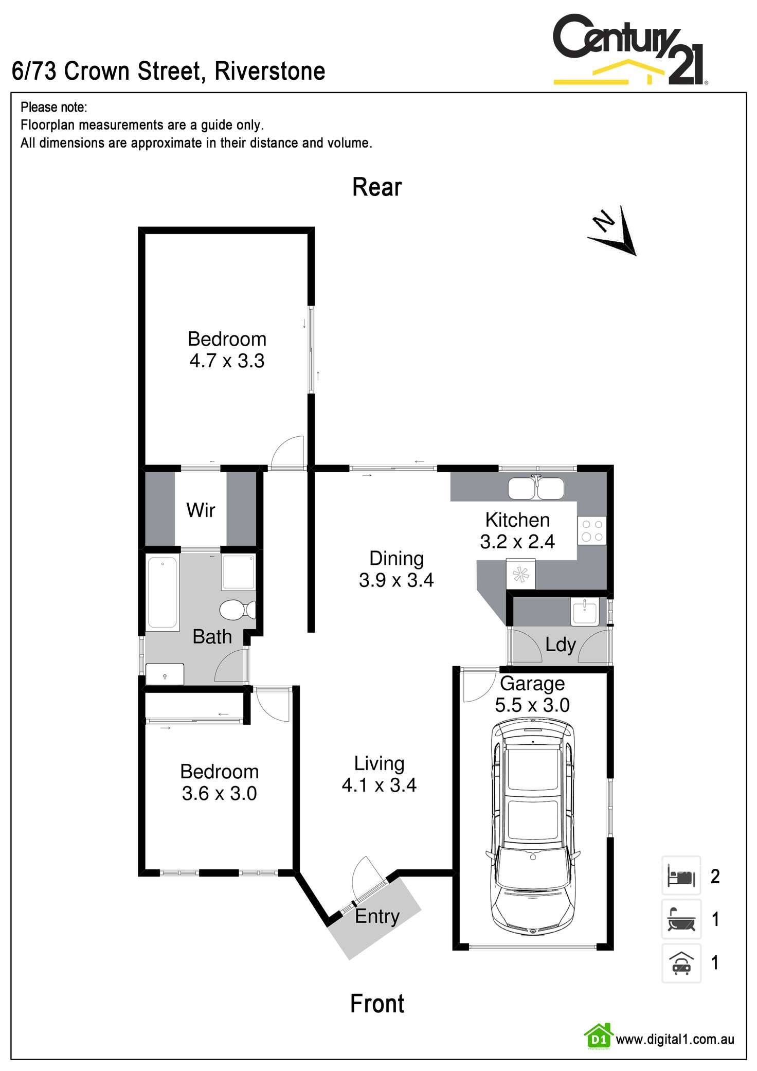 Floorplan of Homely villa listing, 6/73 Crown street, Riverstone NSW 2765