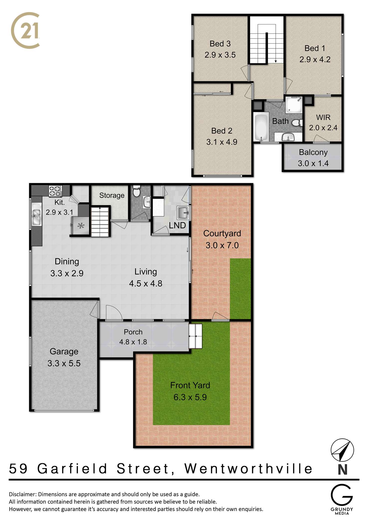 Floorplan of Homely townhouse listing, 59 Garfield Street, Wentworthville NSW 2145