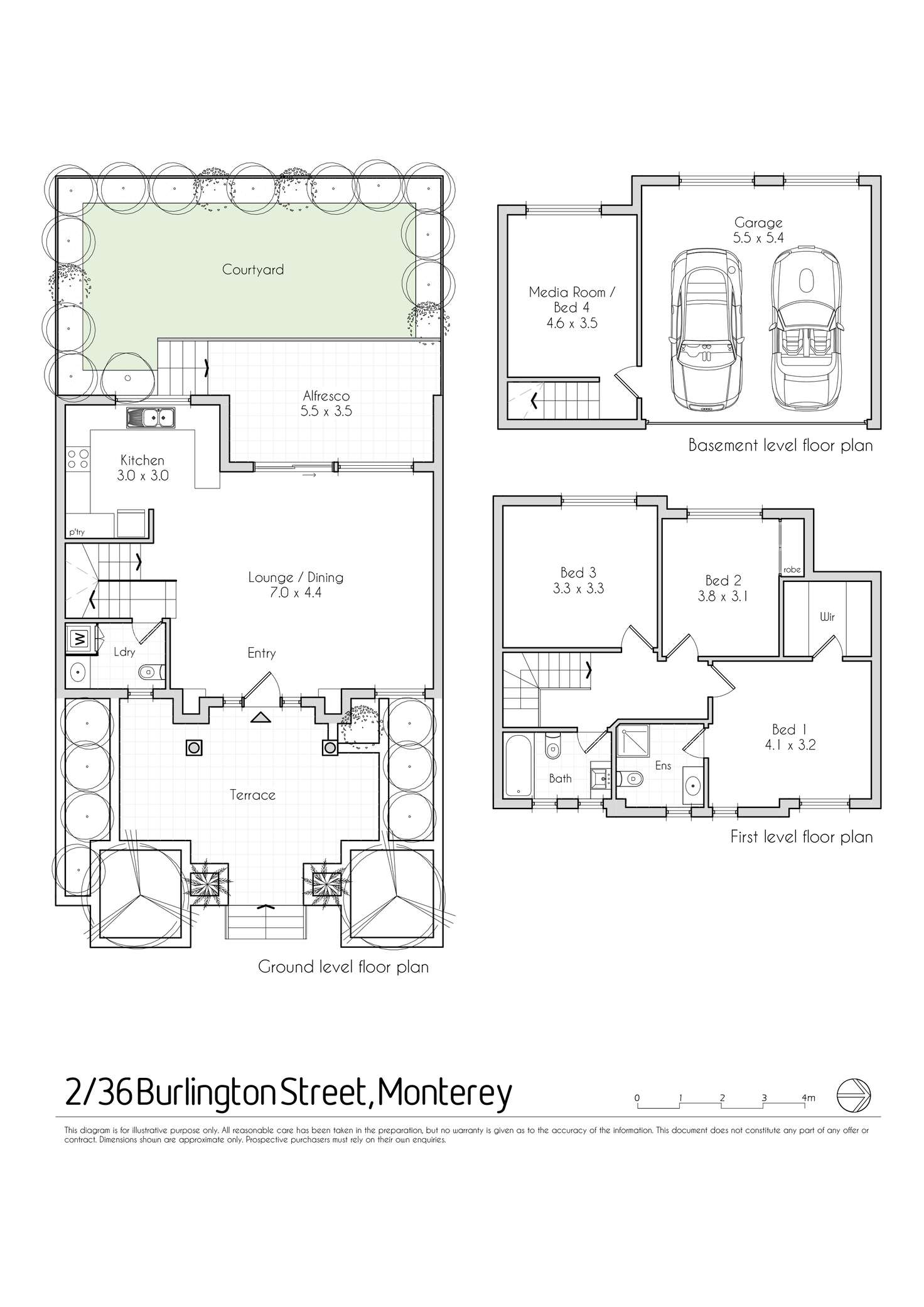 Floorplan of Homely townhouse listing, 2/36 Burlington Street, Monterey NSW 2217