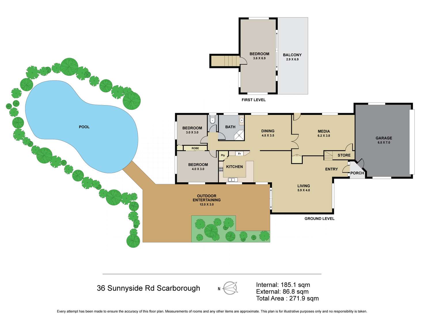 Floorplan of Homely house listing, 36 Sunnyside Road, Scarborough QLD 4020