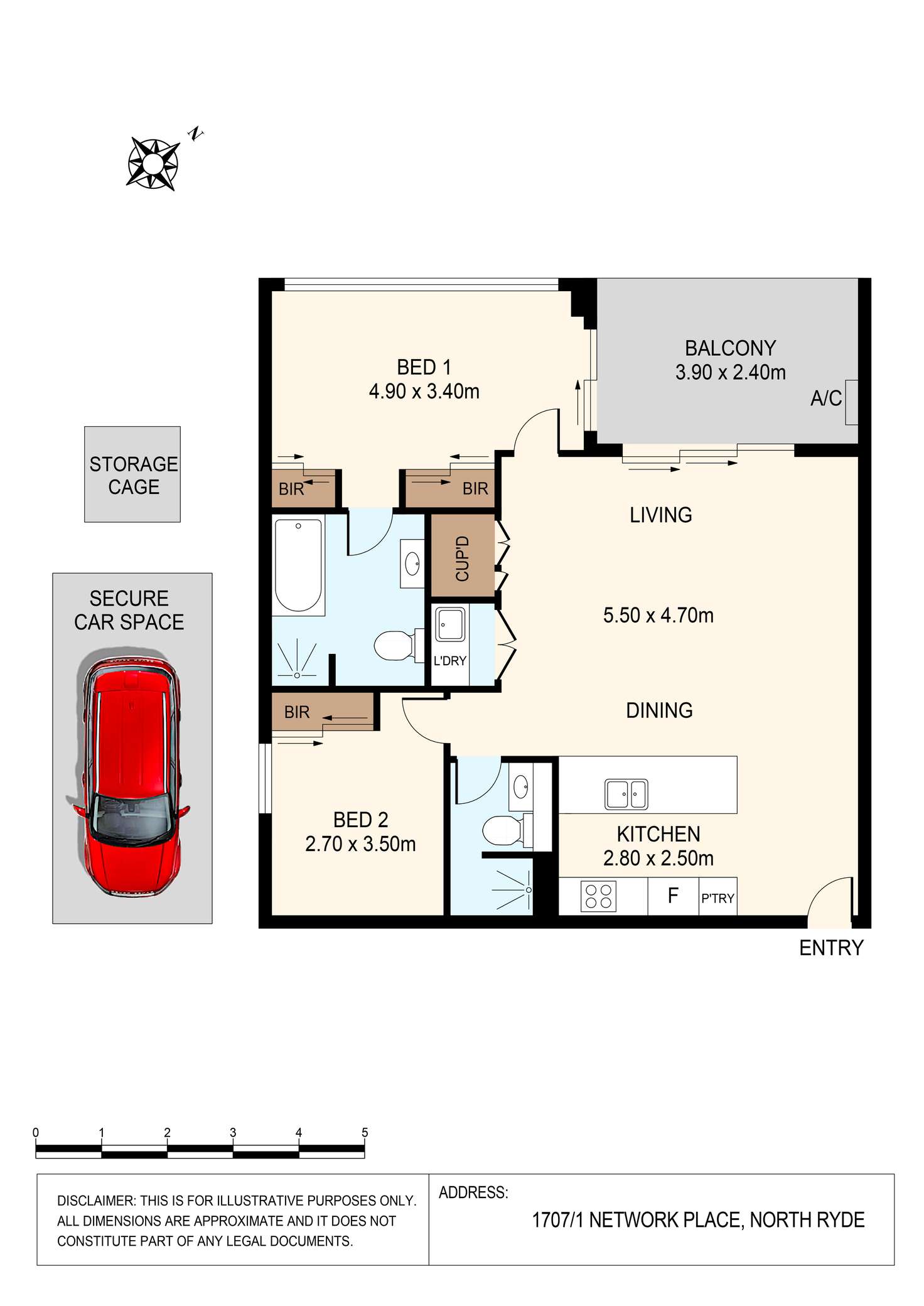 Floorplan of Homely apartment listing, 1707/1 Network Place, North Ryde NSW 2113