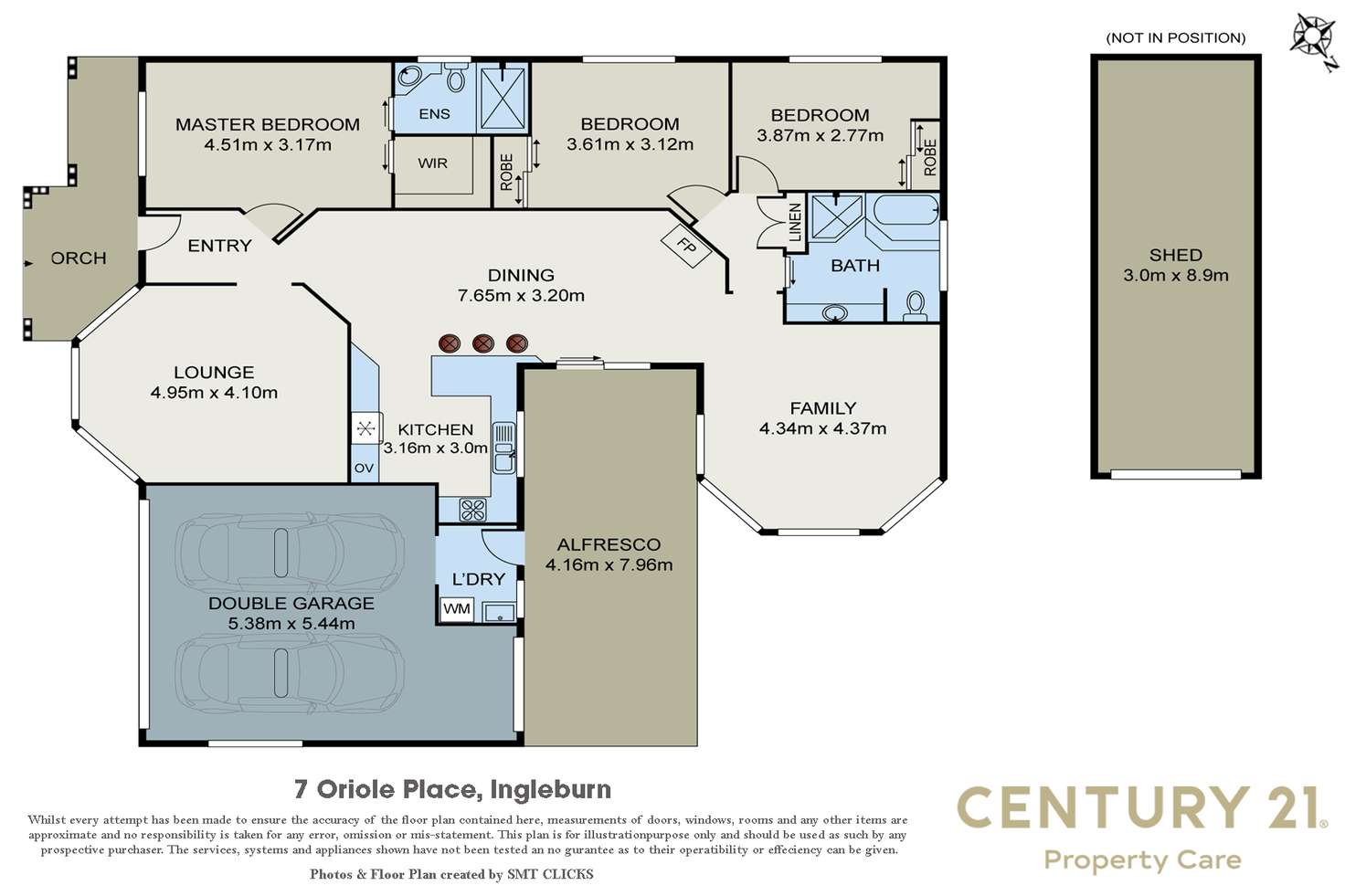 Floorplan of Homely house listing, 7 Oriole Pl, Ingleburn NSW 2565