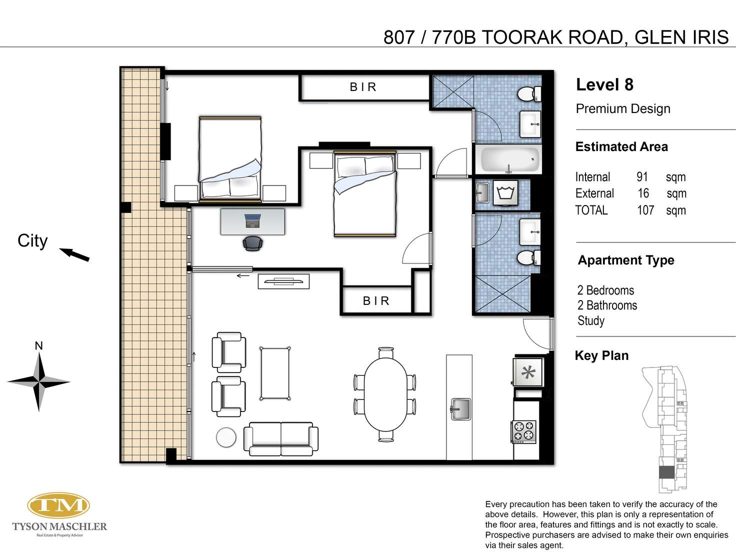 Floorplan of Homely apartment listing, 807/770B Toorak, Glen Iris VIC 3146