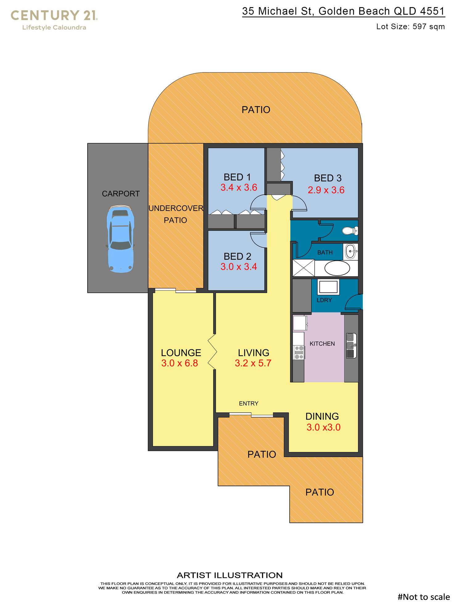 Floorplan of Homely house listing, 35 Michael Street, Golden Beach QLD 4551