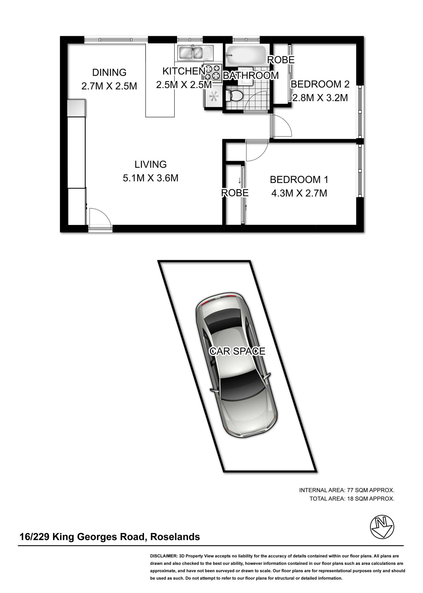 Floorplan of Homely apartment listing, 16/229 King Georges Road, Roselands NSW 2196