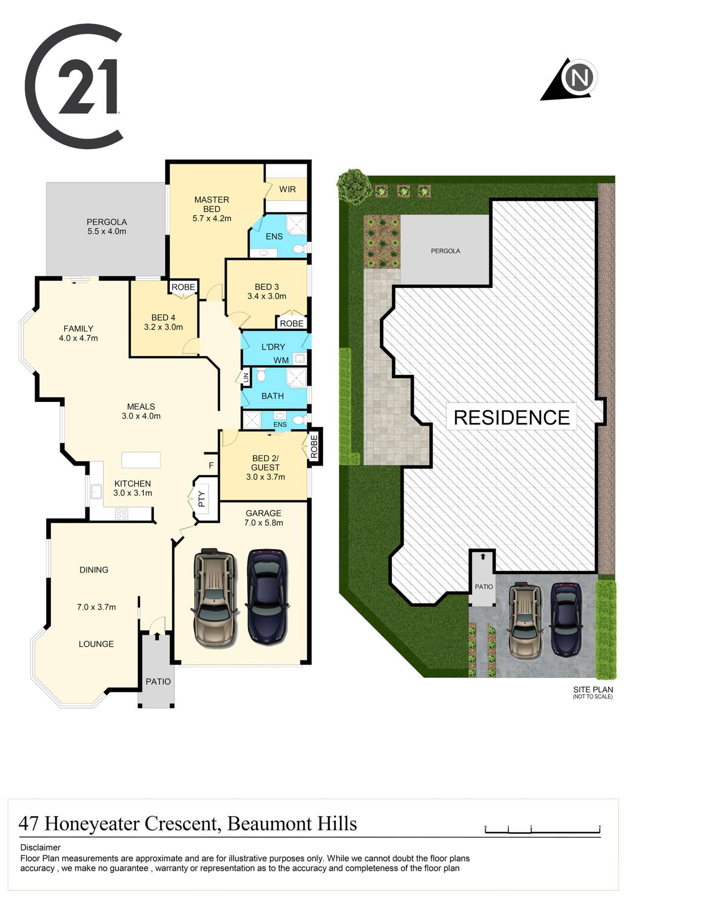 Floorplan of Homely house listing, 47 Honeyeater Crescent, Beaumont Hills NSW 2155