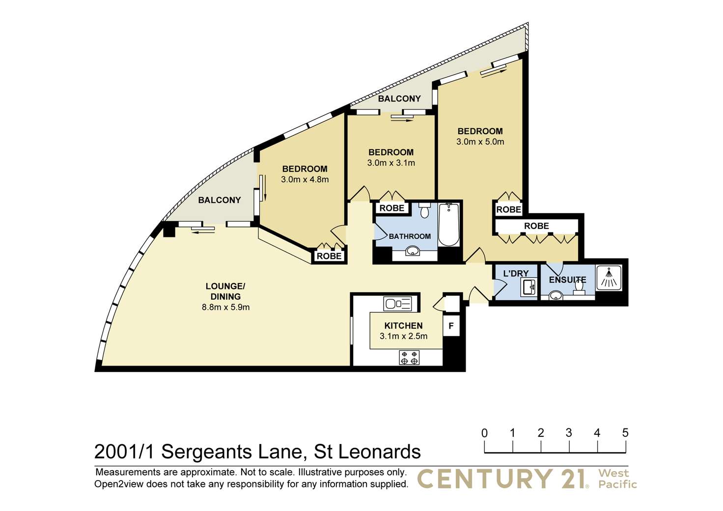 Floorplan of Homely apartment listing, 2001/1 Sergeants Lane, St Leonards NSW 2065