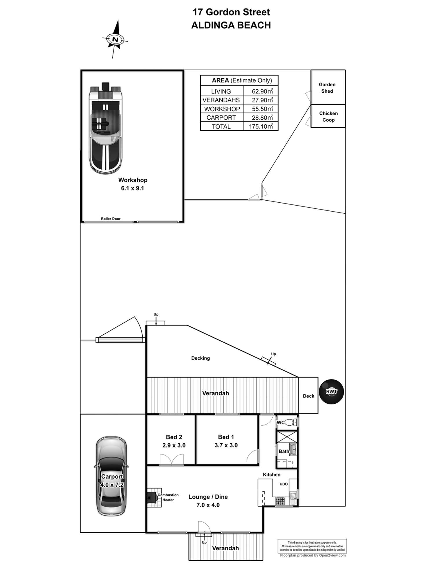 Floorplan of Homely house listing, 17 Gordon Street, Aldinga Beach SA 5173