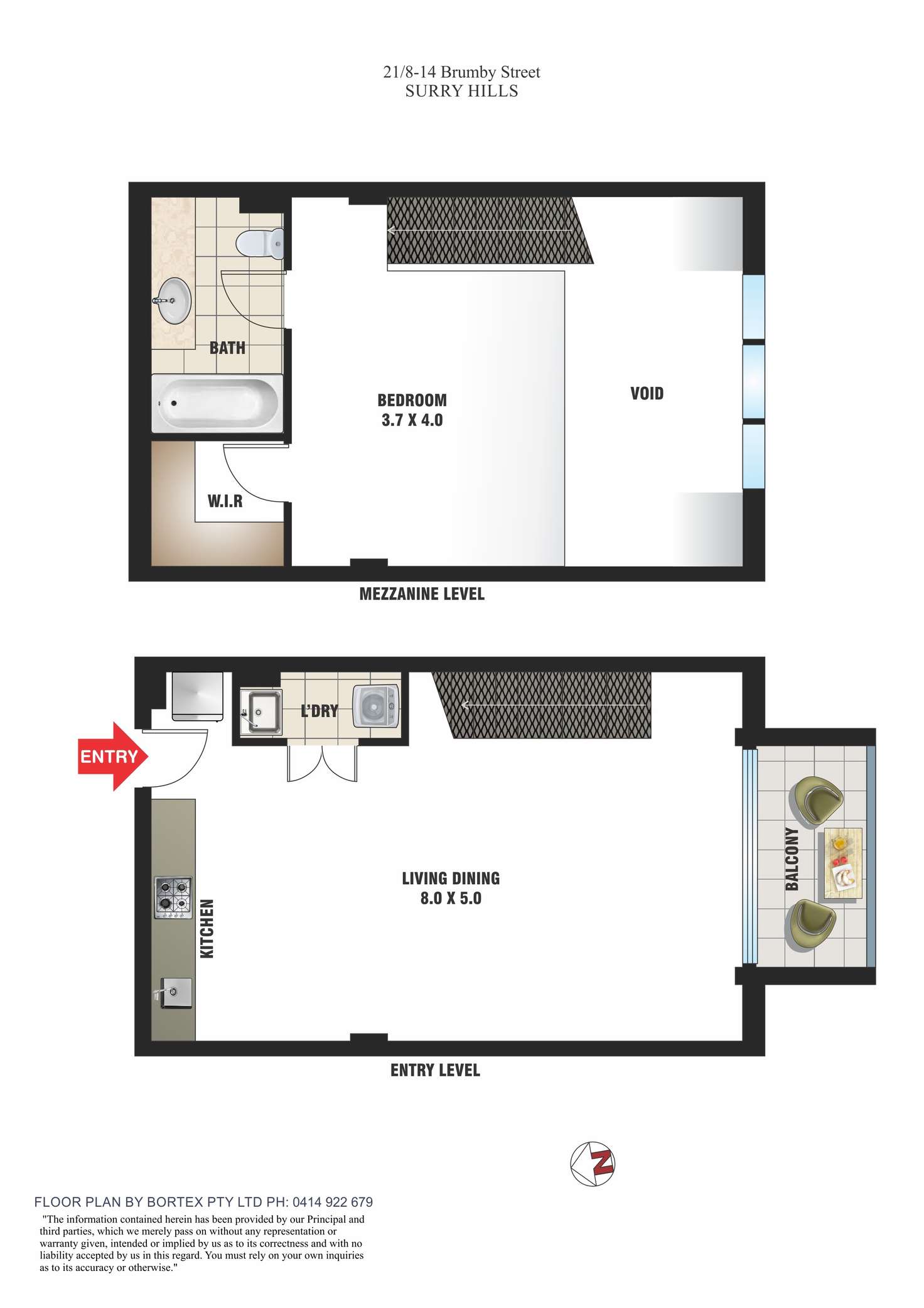 Floorplan of Homely apartment listing, 21/8-14 Brumby Street, Surry Hills NSW 2010
