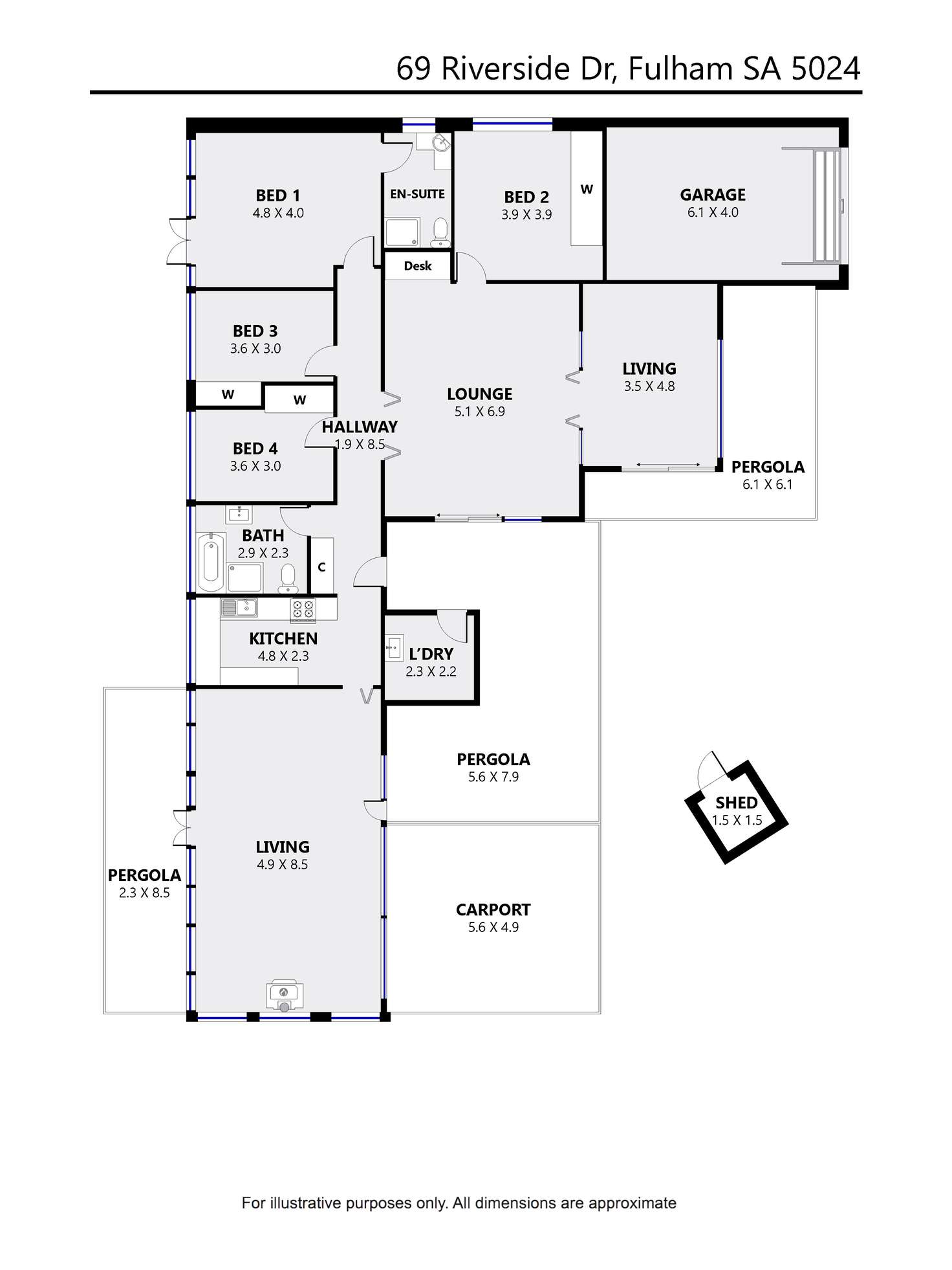 Floorplan of Homely house listing, 69 Riverside Drive, Fulham SA 5024