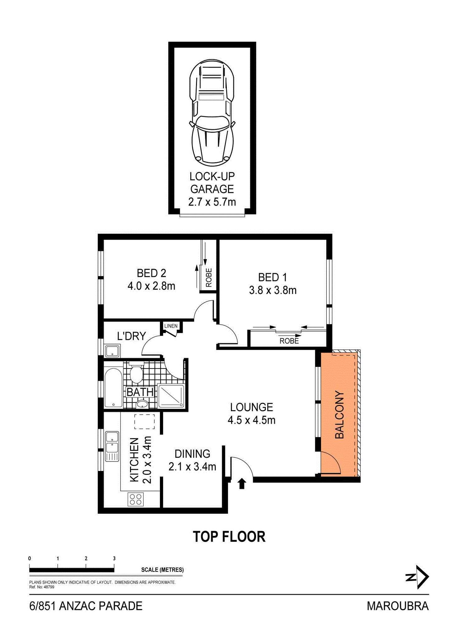 Floorplan of Homely apartment listing, 6/851 Anzac Parade, Maroubra NSW 2035