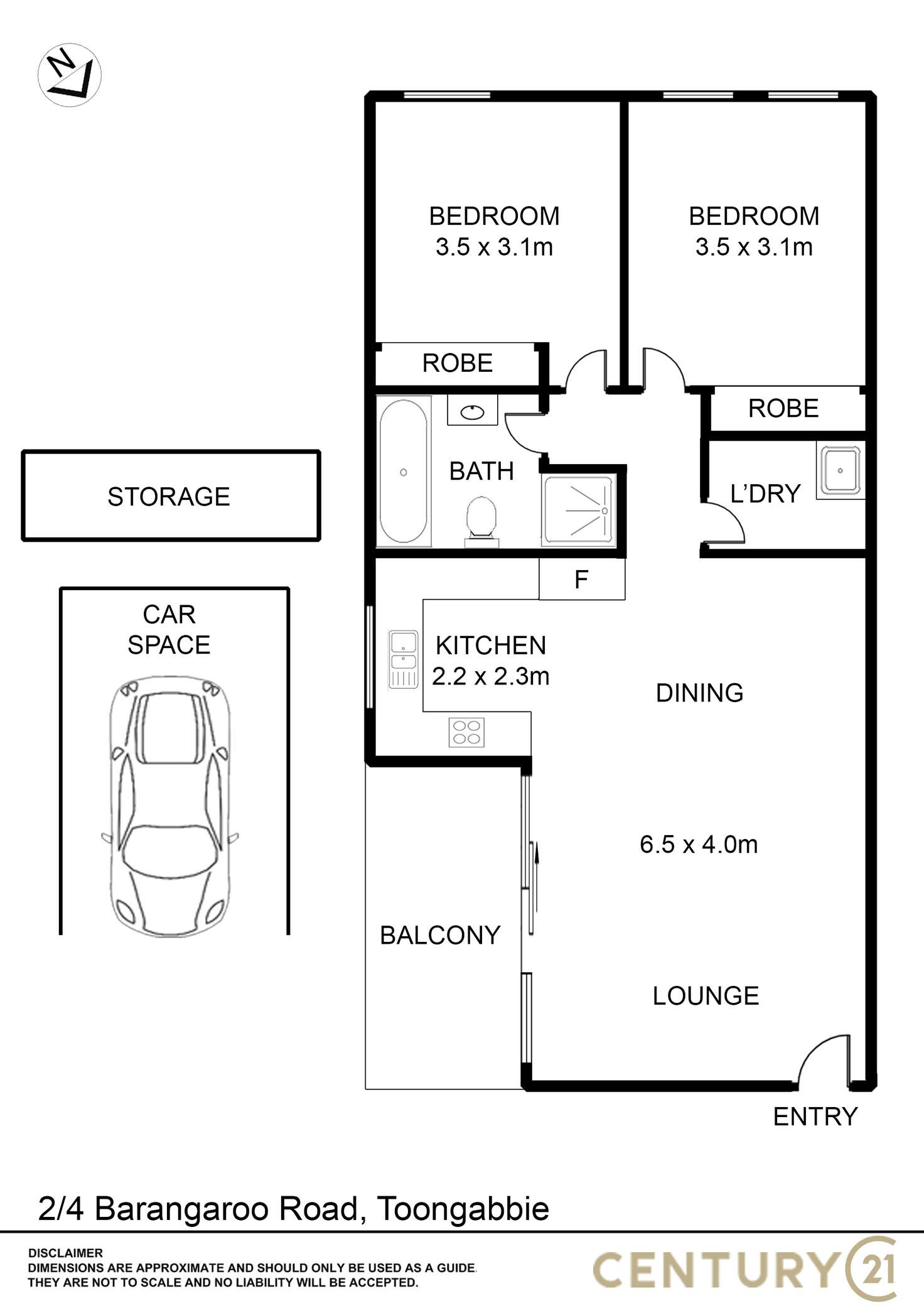 Floorplan of Homely unit listing, 2/4 Barangaroo Road, Toongabbie NSW 2146