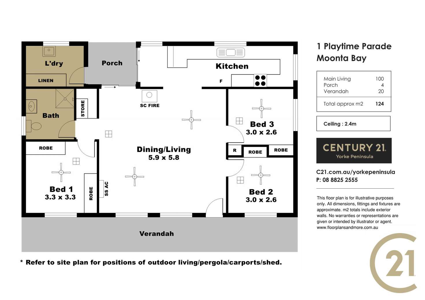 Floorplan of Homely house listing, 1 Playtime Parade, Moonta Bay SA 5558