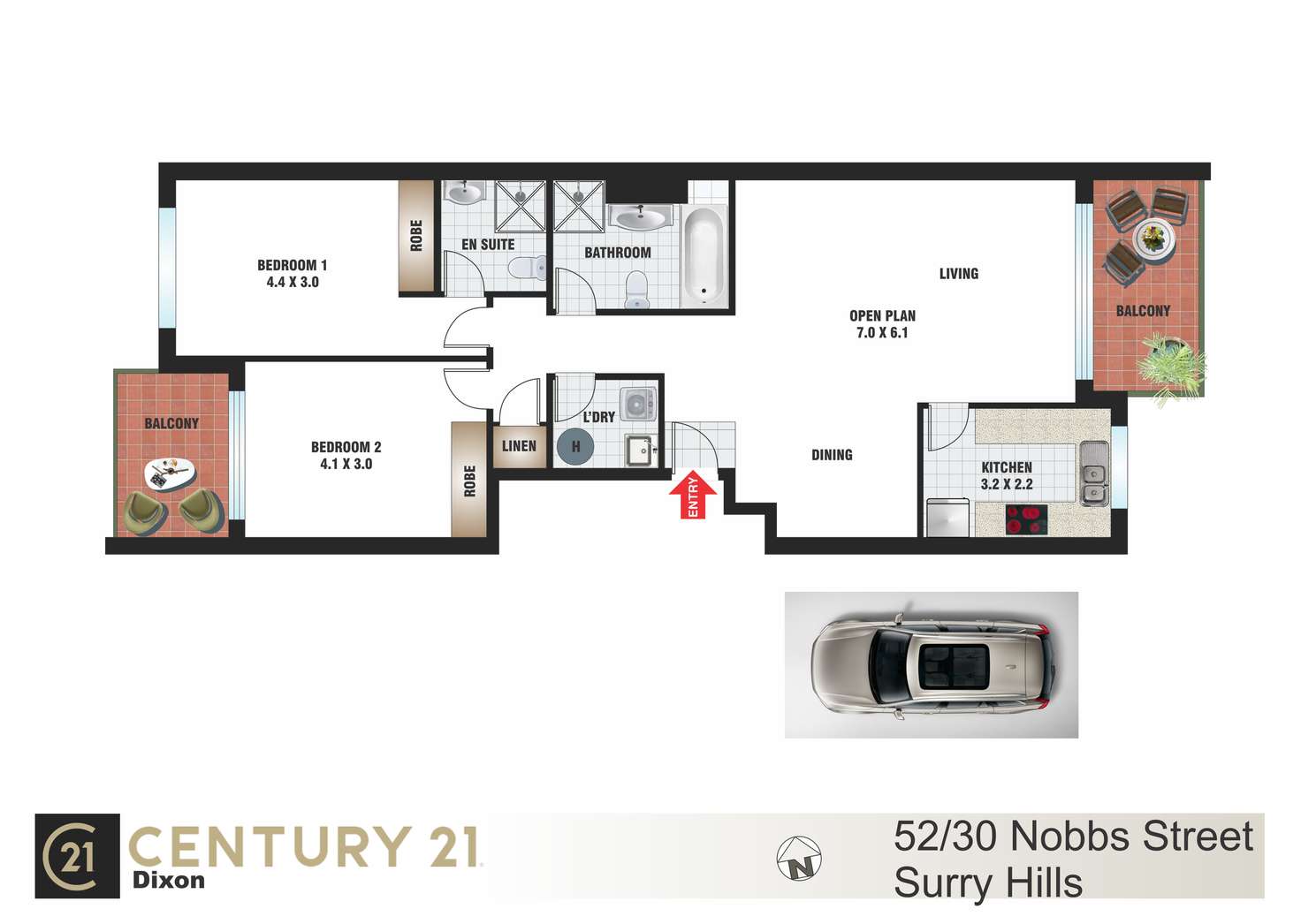 Floorplan of Homely apartment listing, 52/30 Nobbs Street, Surry Hills NSW 2010