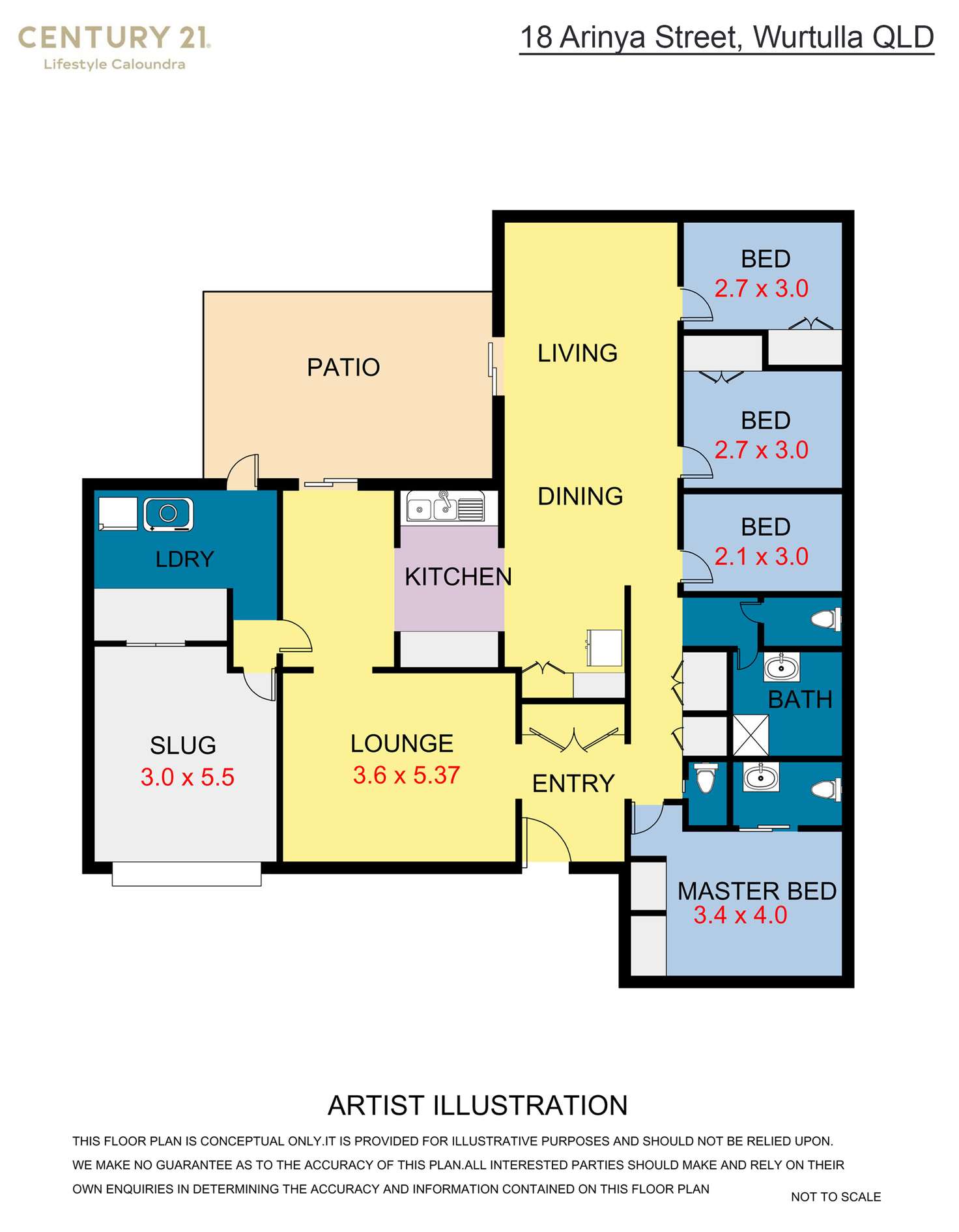 Floorplan of Homely house listing, 18 Arinya Street, Wurtulla QLD 4575