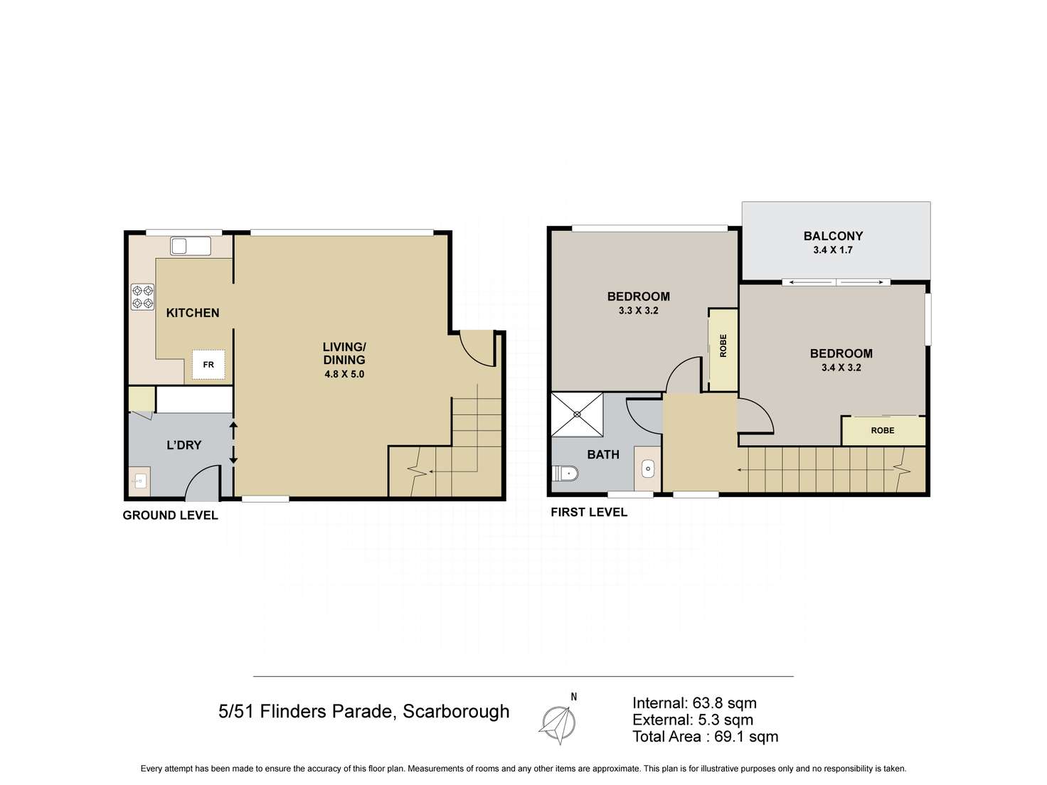 Floorplan of Homely unit listing, 5/51 Flinders Parade, Scarborough QLD 4020