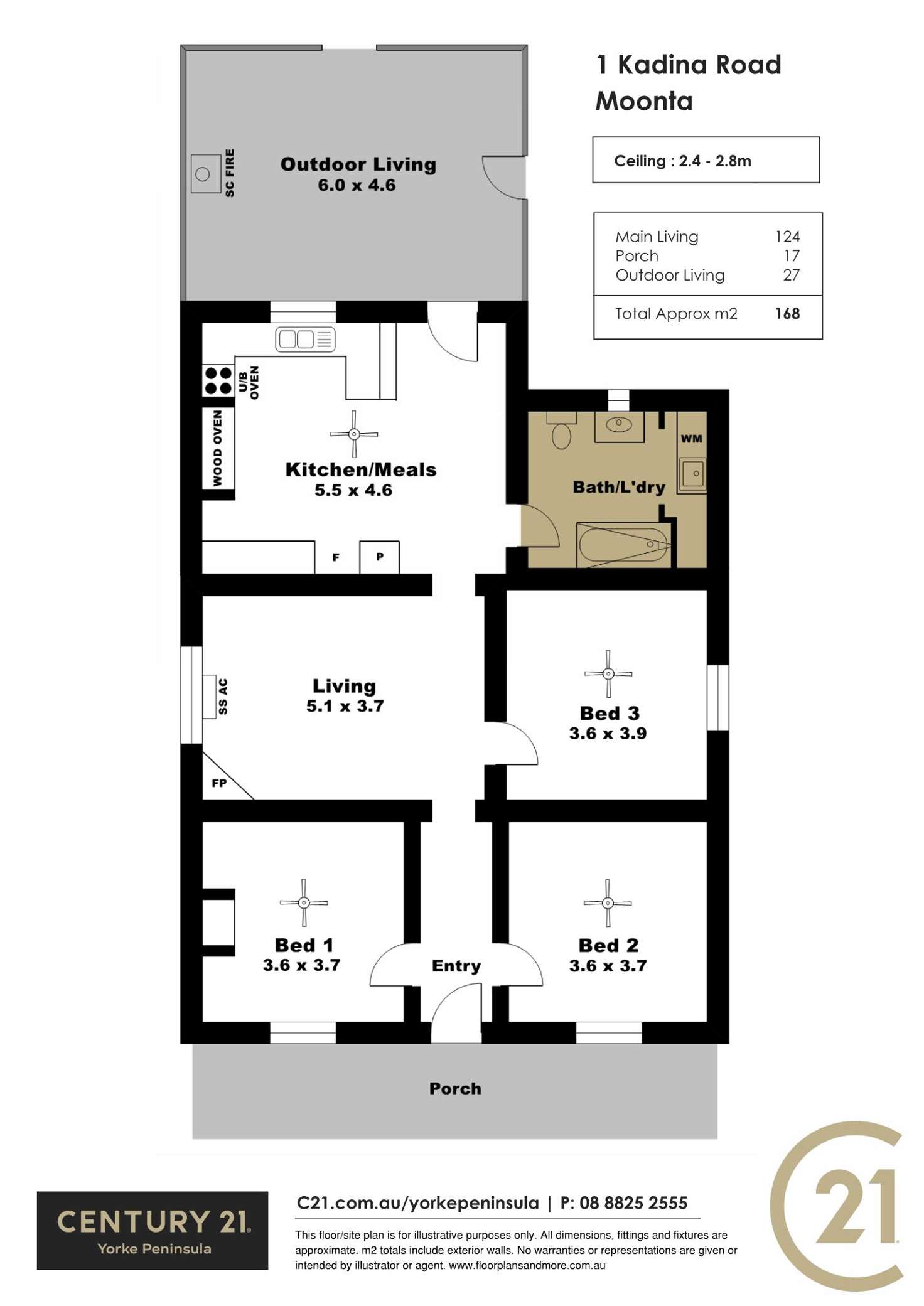 Floorplan of Homely house listing, 1 Kadina Road, Moonta SA 5558