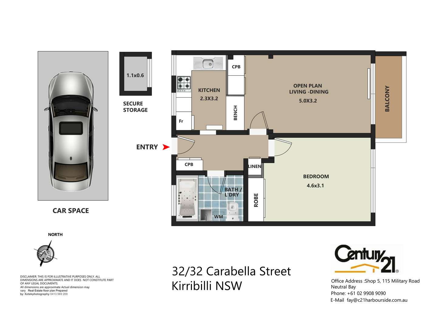 Floorplan of Homely apartment listing, 32/32 Carabella Street, Kirribilli NSW 2061