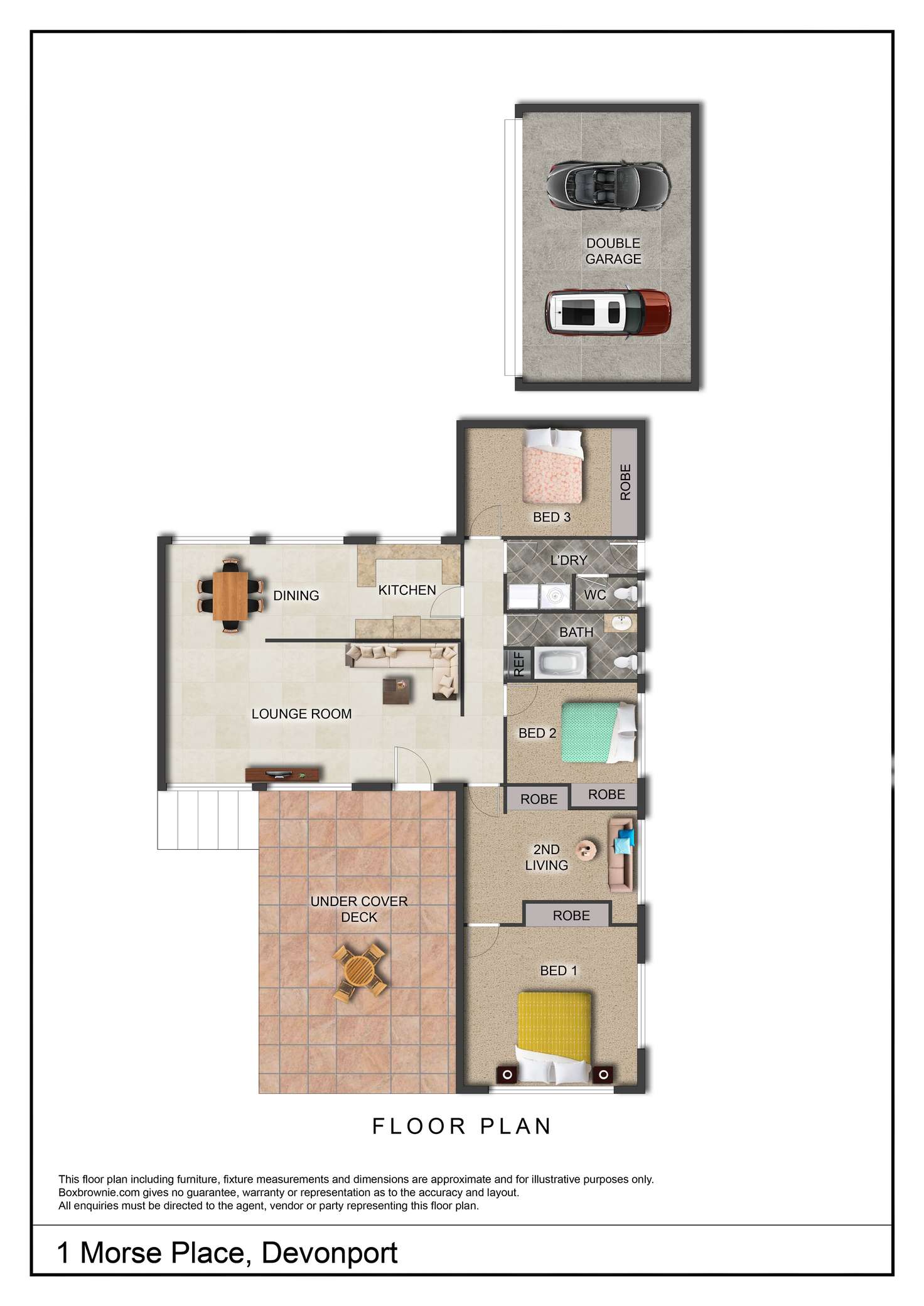 Floorplan of Homely house listing, 1 Morse Place, Devonport TAS 7310