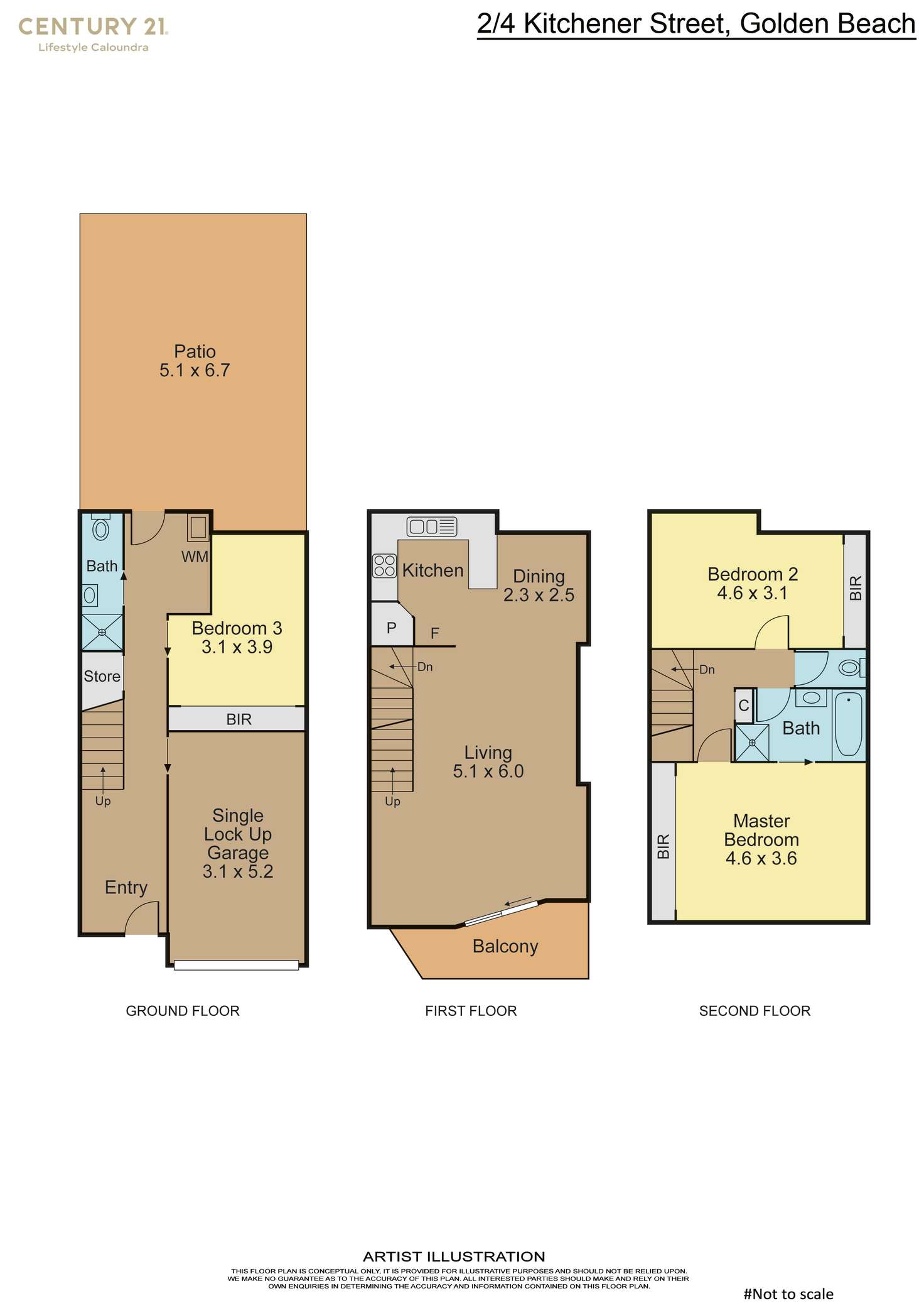 Floorplan of Homely townhouse listing, 2/4 Kitchener Street, Golden Beach QLD 4551
