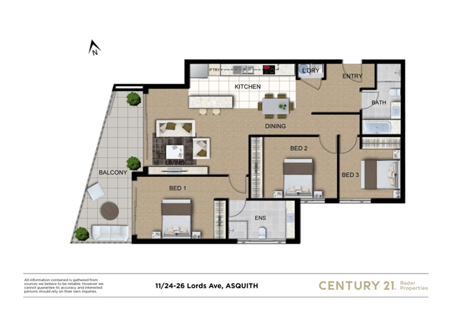 Floorplan of Homely apartment listing, 11/24-26 Lords Avenue, Asquith NSW 2077