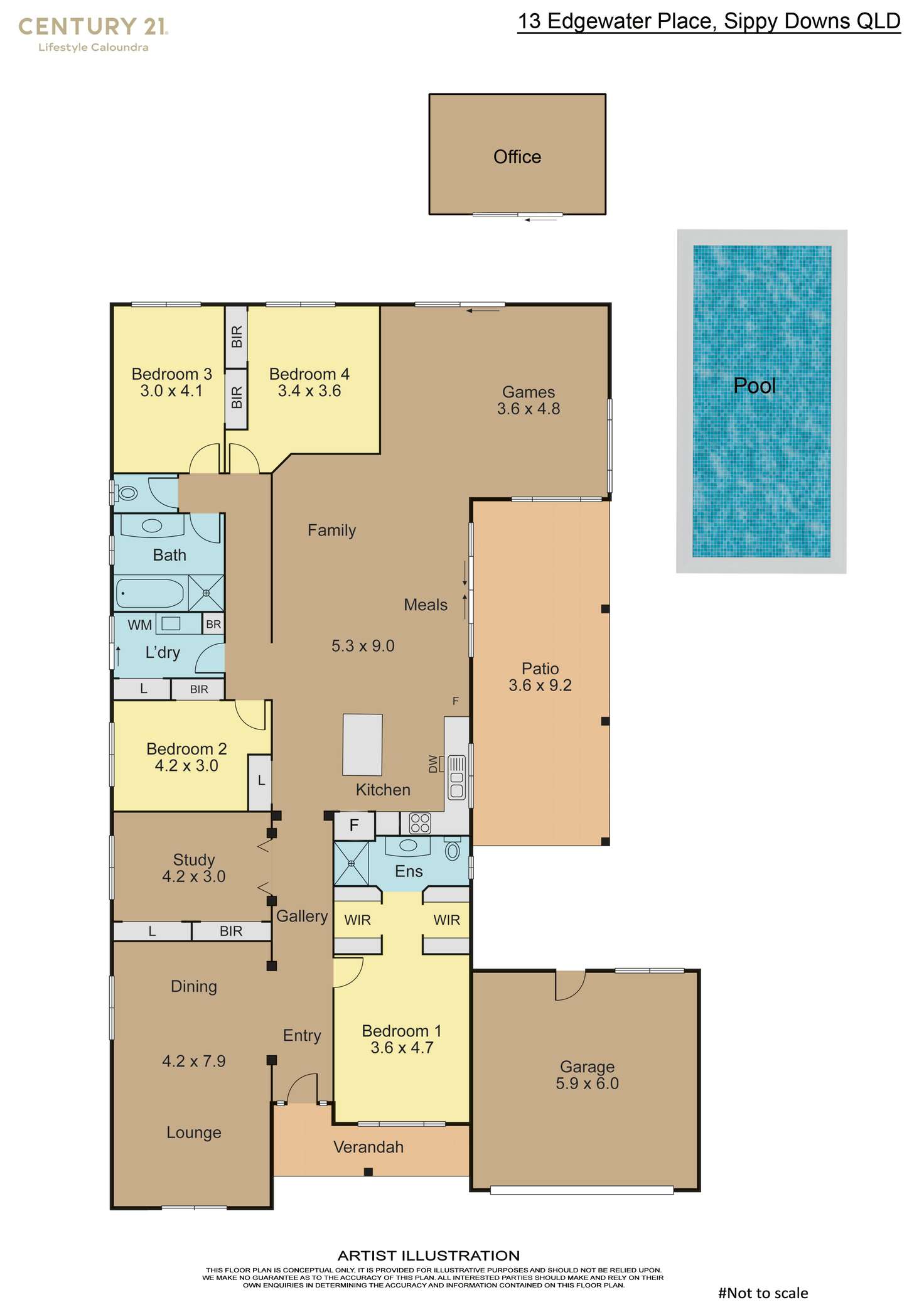 Floorplan of Homely house listing, 13 Edgewater Place, Sippy Downs QLD 4556