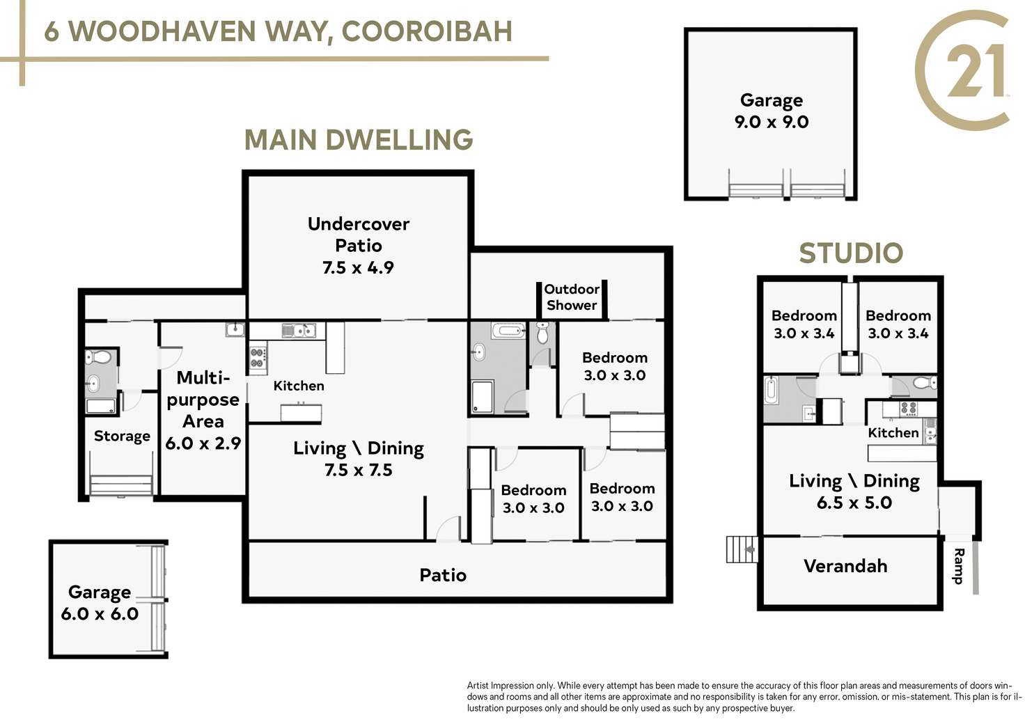 Floorplan of Homely acreageSemiRural listing, 6 Woodhaven Way, Cooroibah QLD 4565