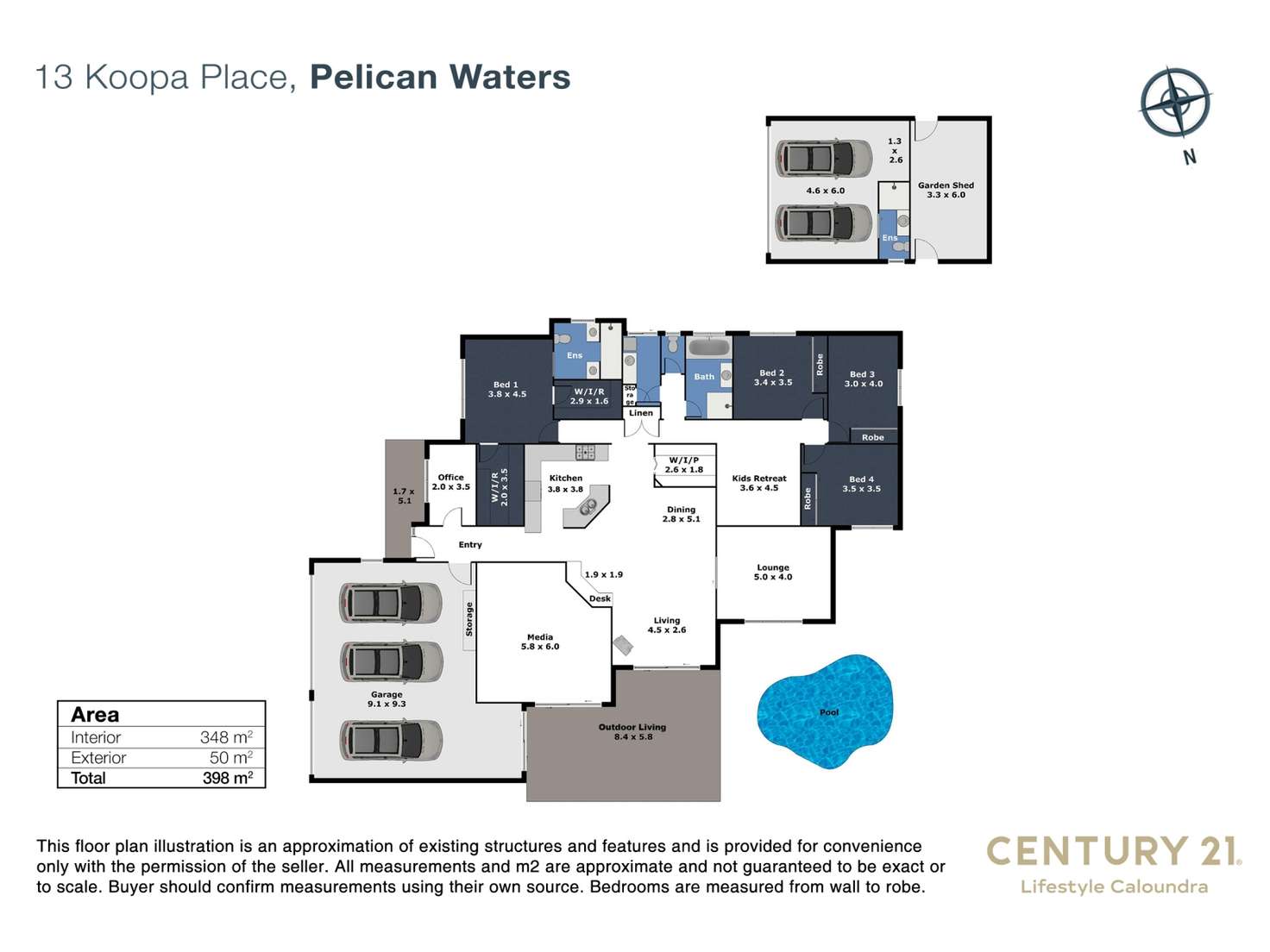 Floorplan of Homely house listing, 13 Koopa Place, Pelican Waters QLD 4551