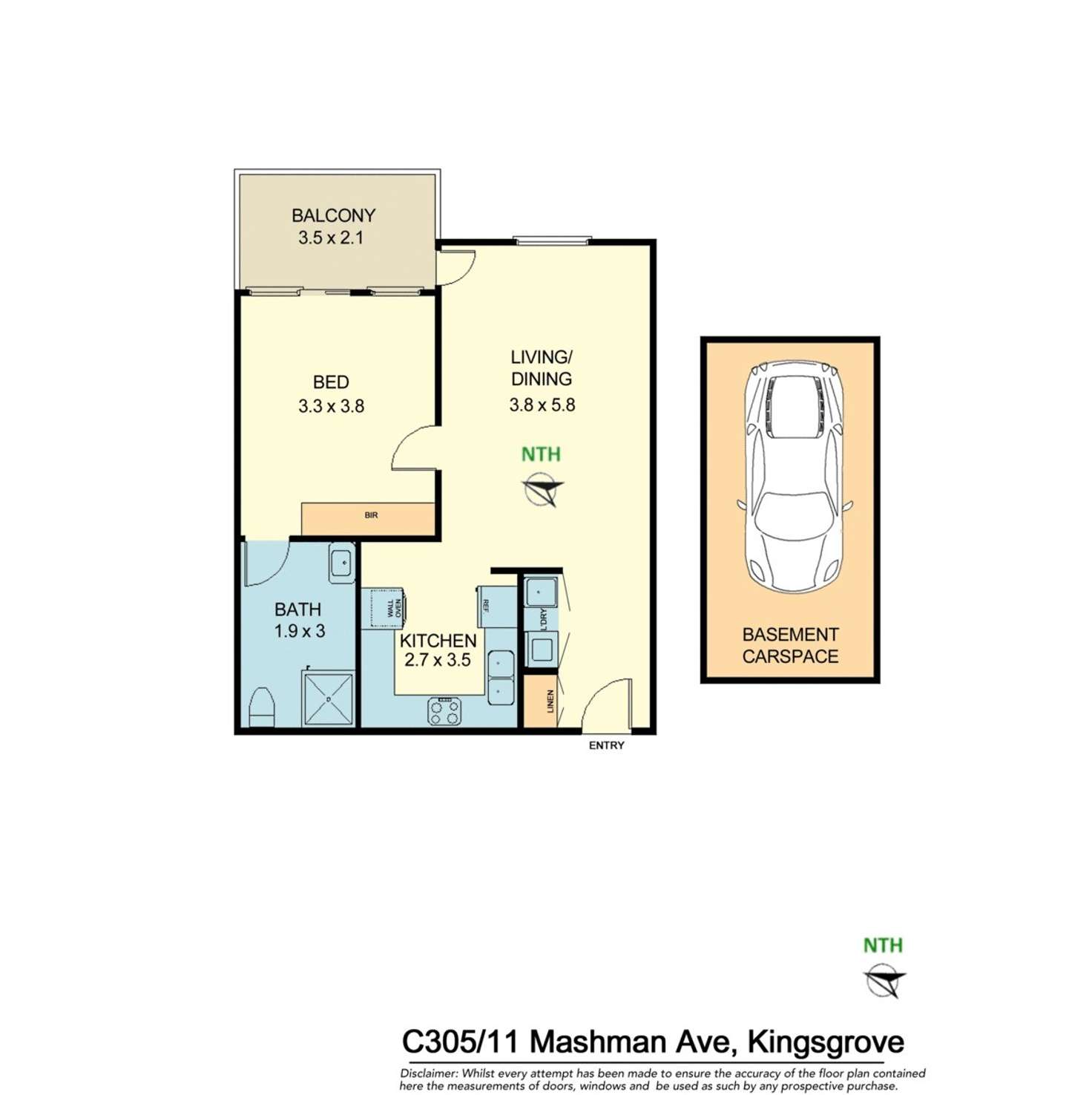Floorplan of Homely apartment listing, 305/11C Mashman Avenue, Kingsgrove NSW 2208