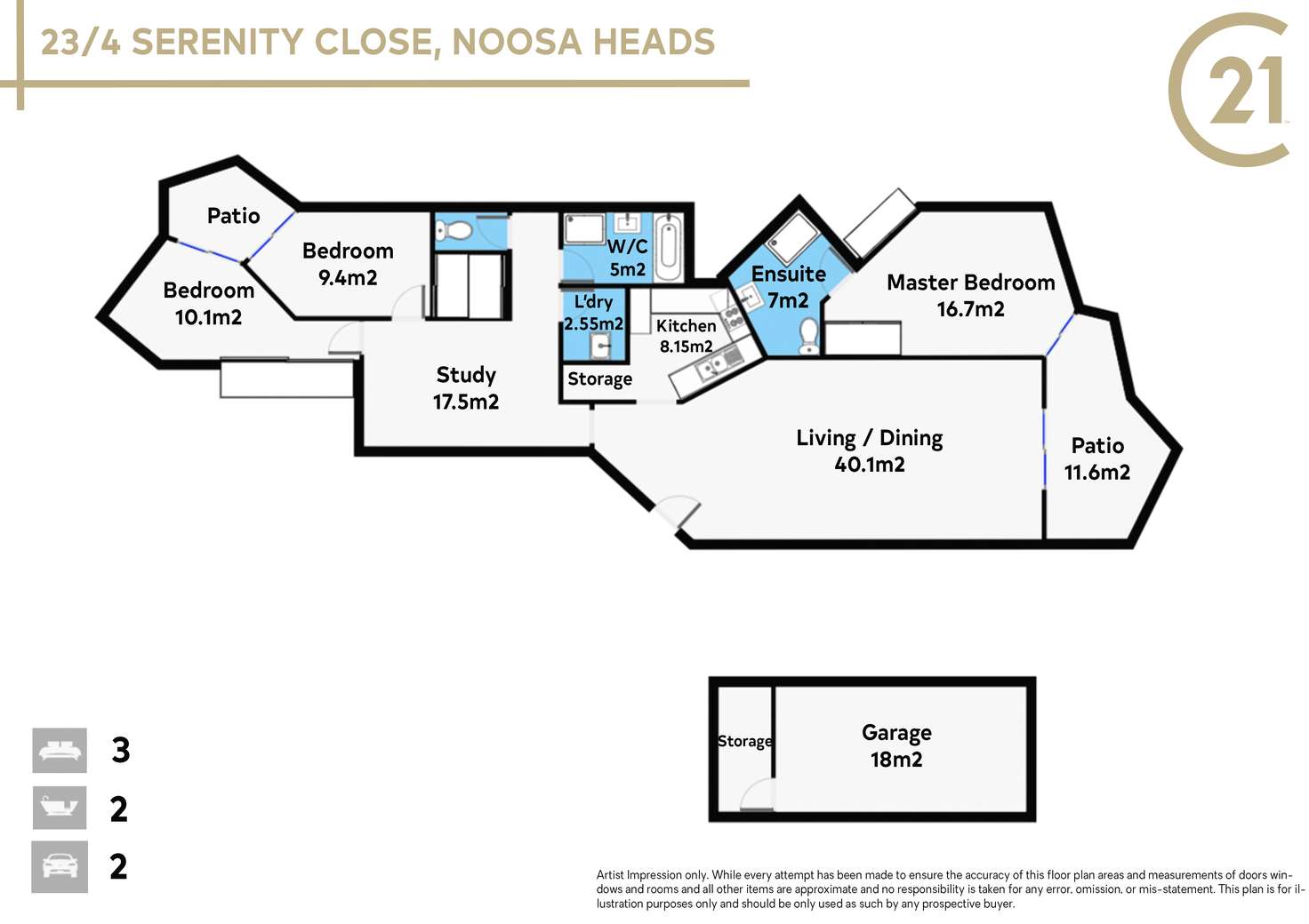 Floorplan of Homely apartment listing, 23/4 Serenity Close, Noosa Heads QLD 4567